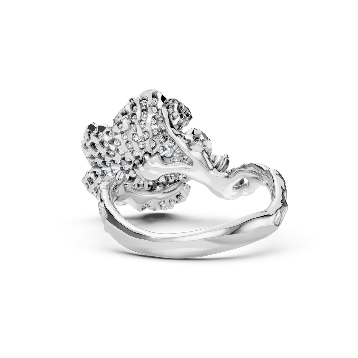 Ring collection Almond Blossom, Diamond, Ruby, 18K White Gold | Photo 6