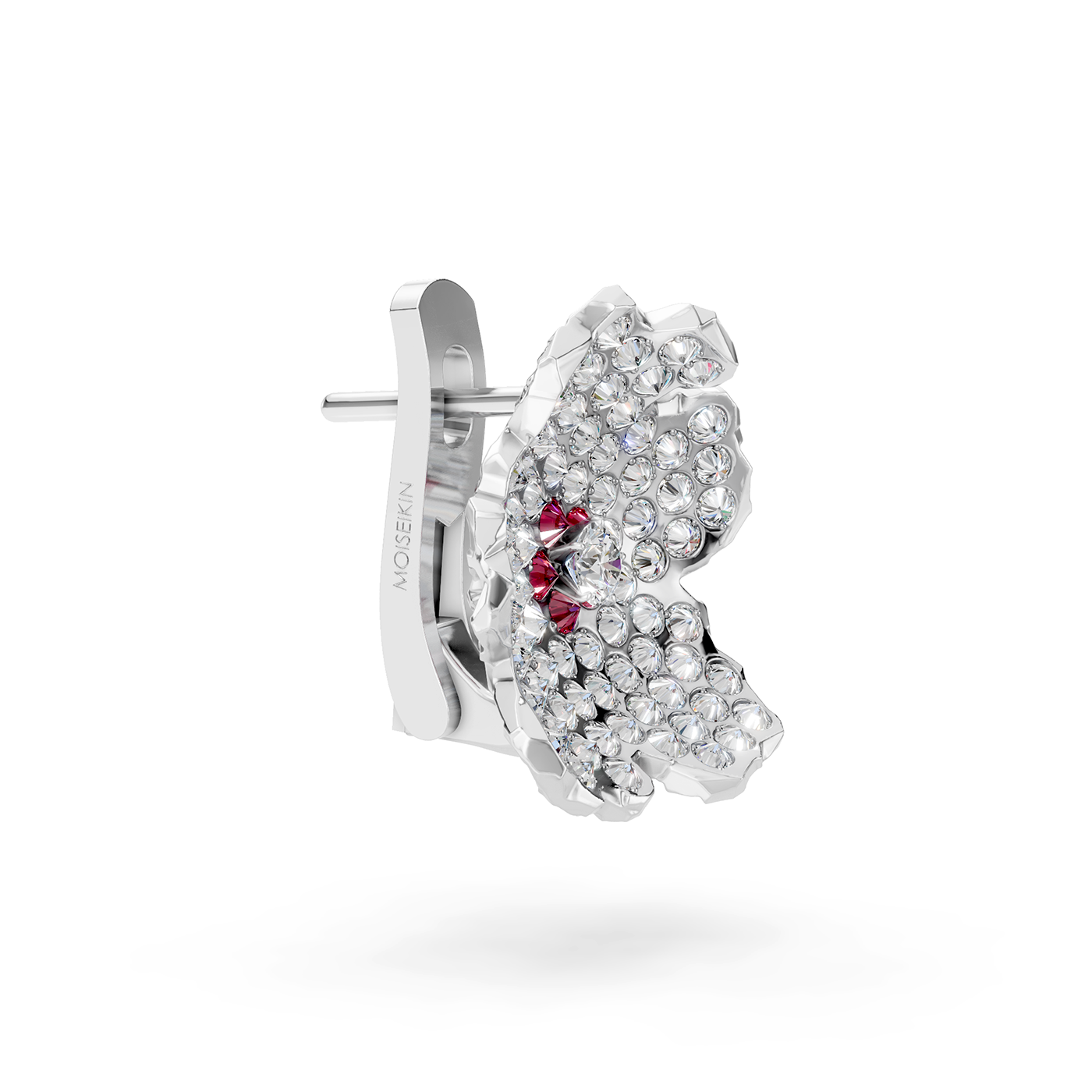 Earrings collection Almond Blossom, Diamond, Ruby, 18K White Gold | Photo 6