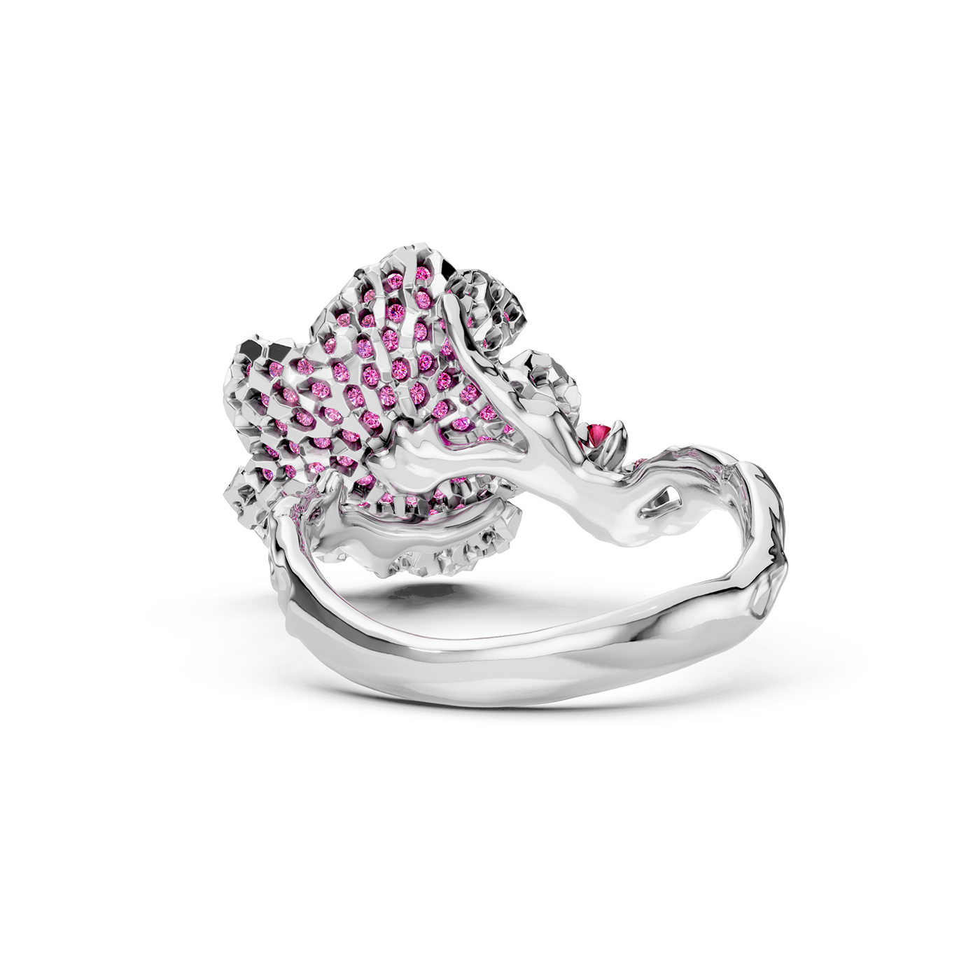 Ring collection Almond Blossom, Sapphire, Ruby, 18K White Gold | Photo 6