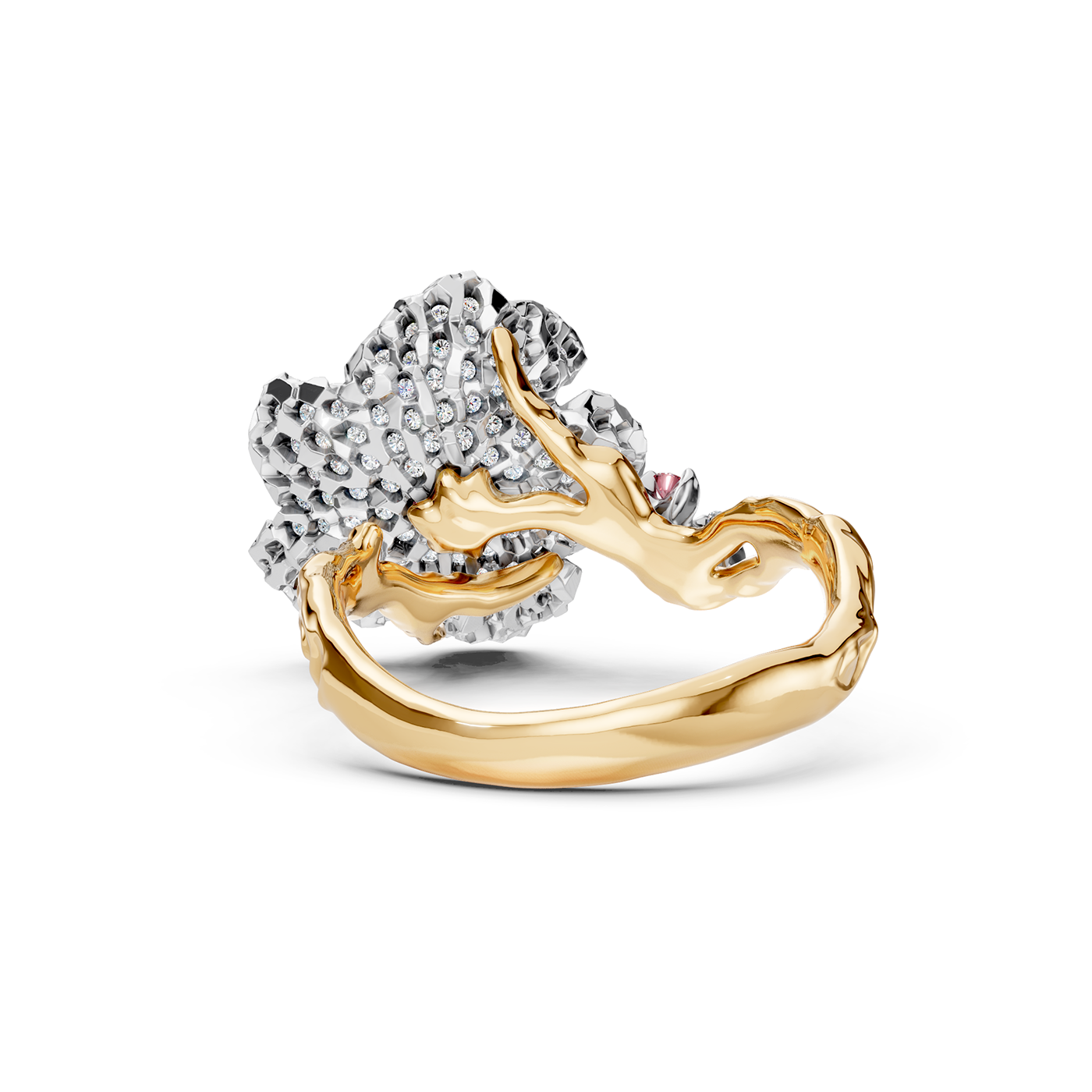 Ring collection Almond Blossom, Diamond, Ruby, 18K Gold | Photo 6