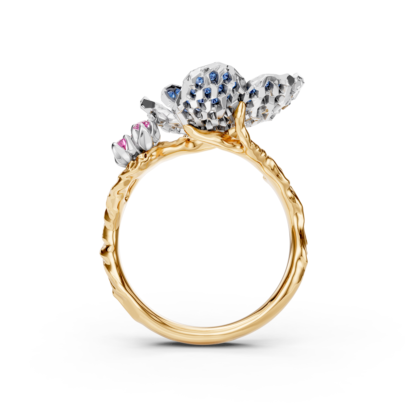Ring collection Almond Blossom , Sapphire, Ruby, 18K Gold | Photo 4
