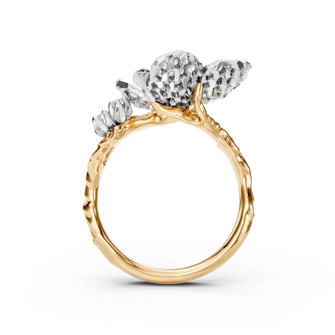 Ring collection Almond Blossom, Diamond, Ruby, 18K Gold | Photo 4