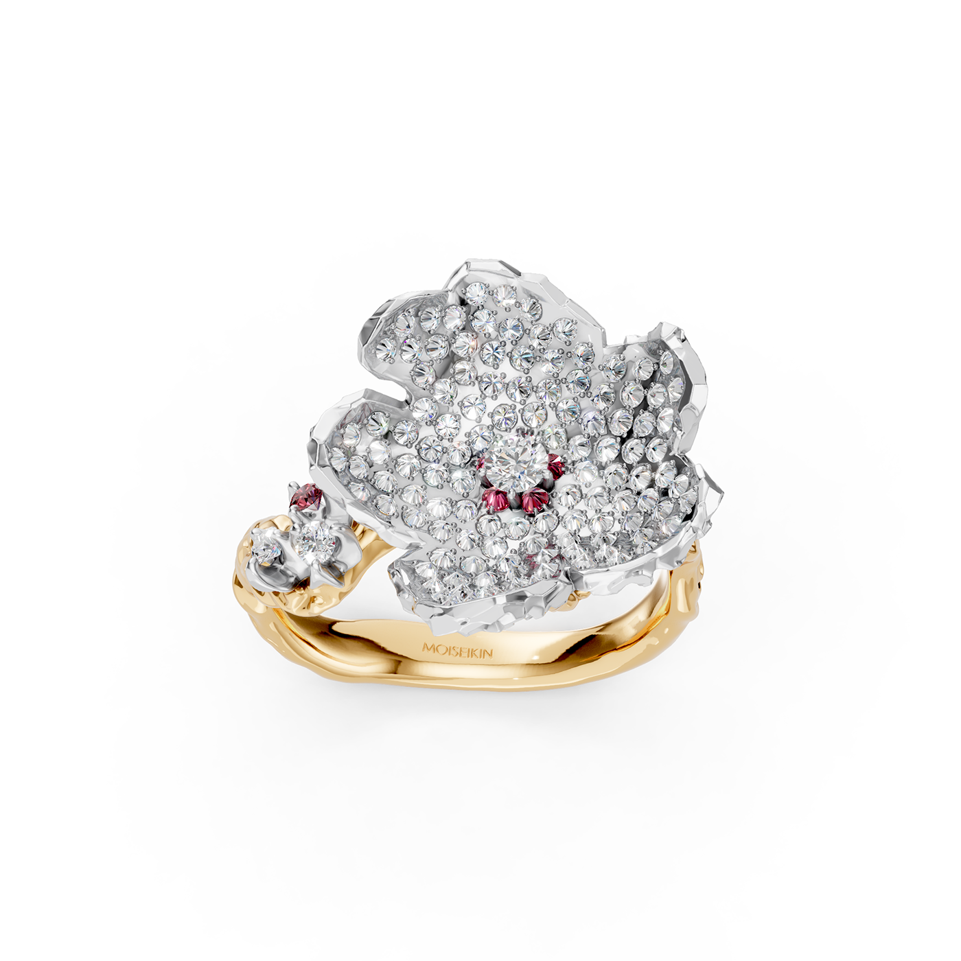 Ring collection Almond Blossom, Diamond, Ruby, 18K Gold | Photo 5