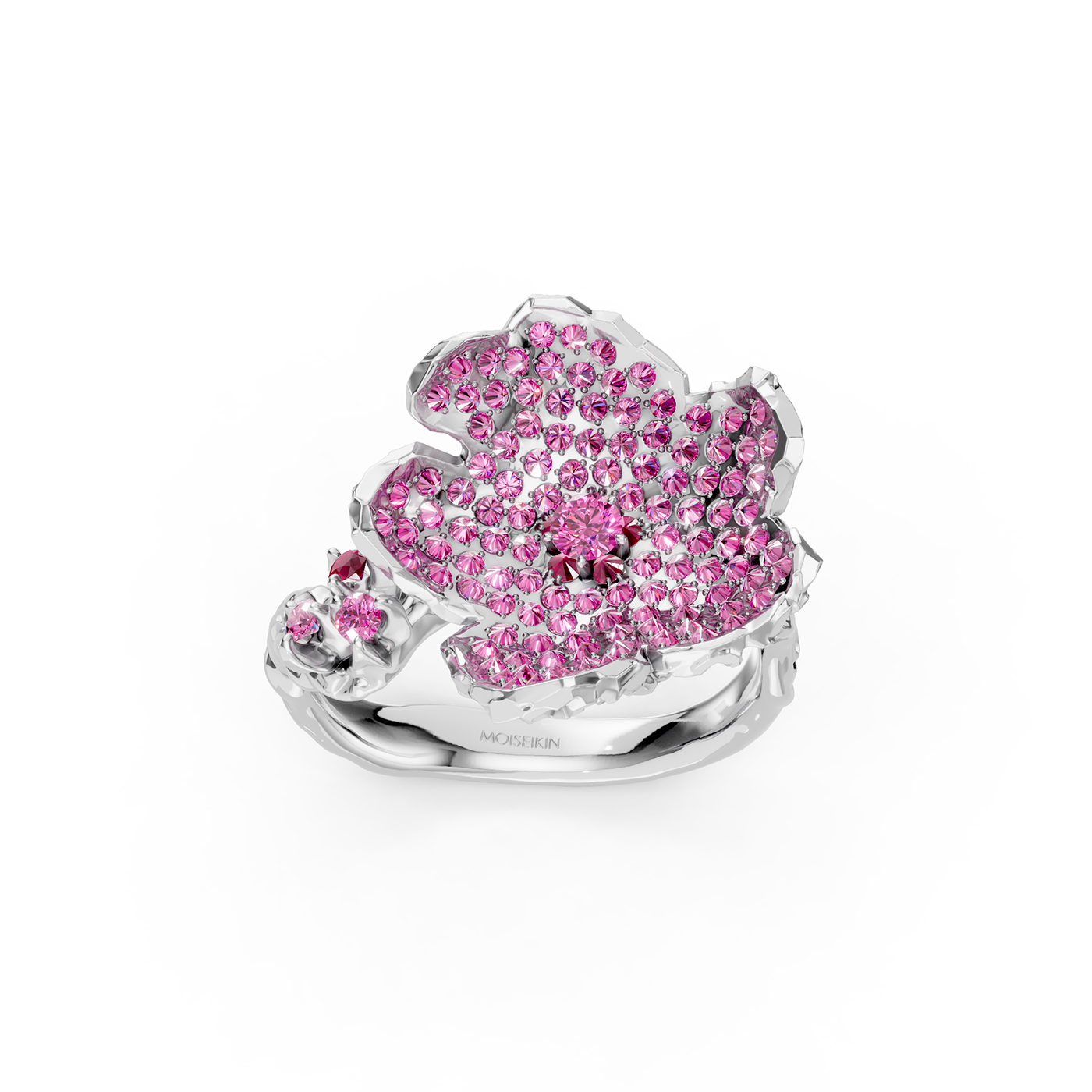 Ring collection Almond Blossom, Sapphire, Ruby, 18K White Gold | Photo 5