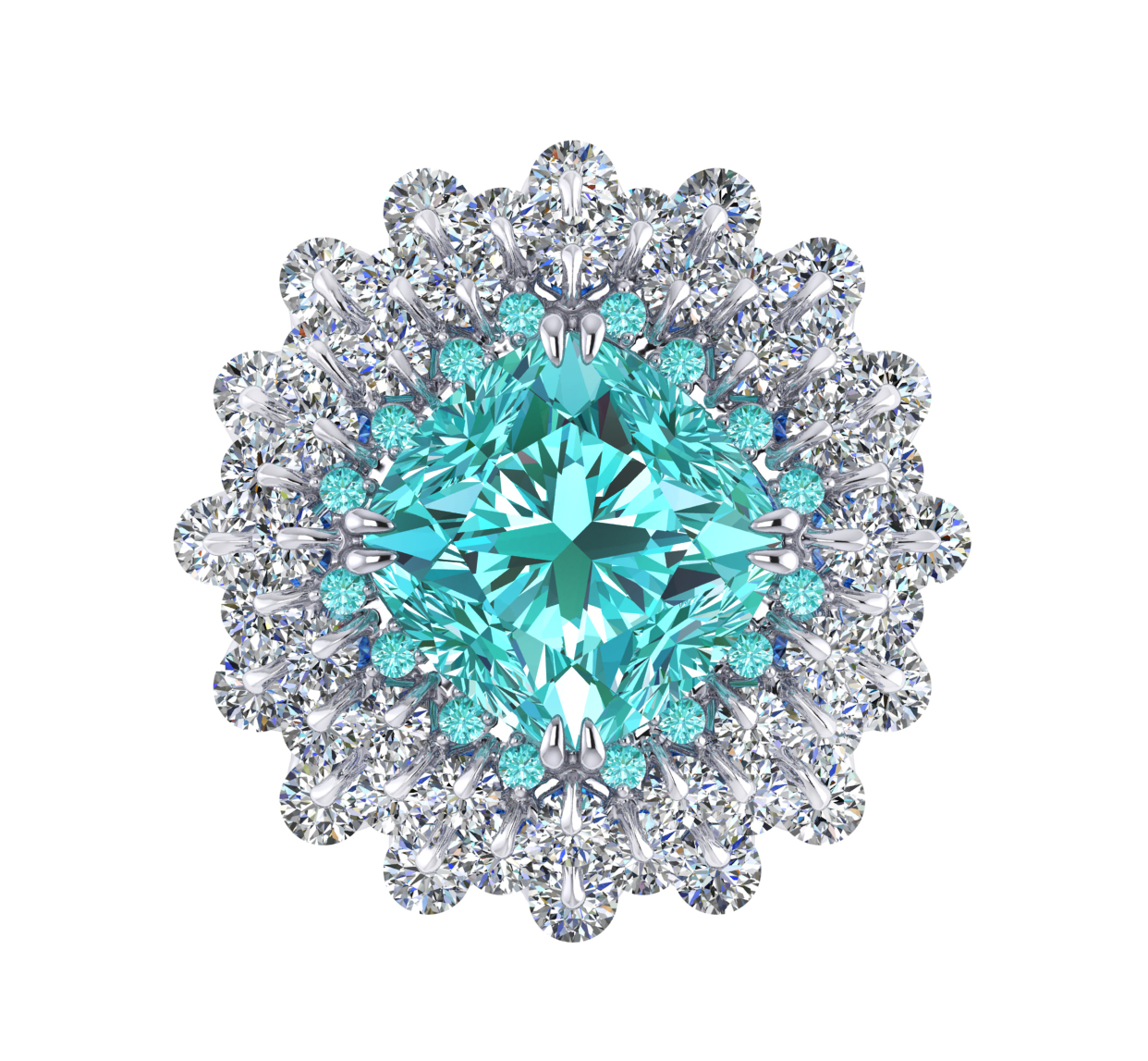 Ring 'The frame without the central stone', collection Ball of Colours, Paraiba tourmaline, Diamond | Photo 2