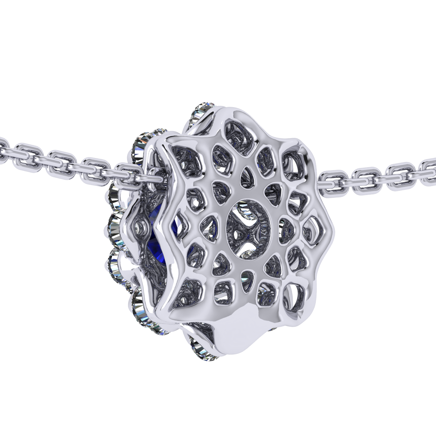 Pendant collection Ball of Colours, MOISEIKIN, Sapphire, Diamonds, 18K White Gold | Photo 3