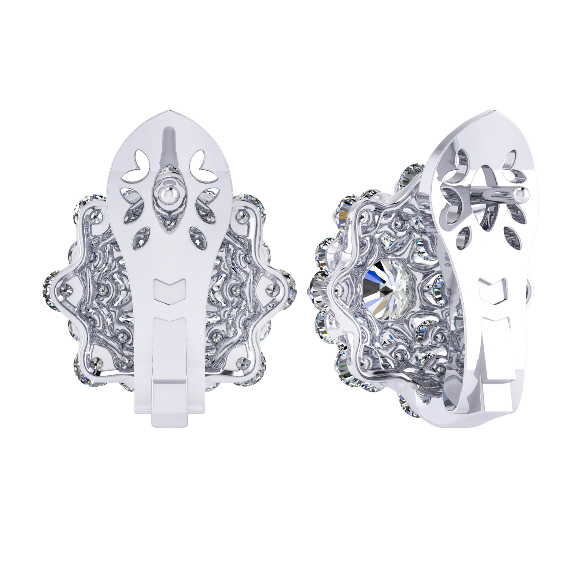 Earrings collection Waltz of Snowflakes, MOISEIKIN, Diamonds, 18K White Gold | Photo 2