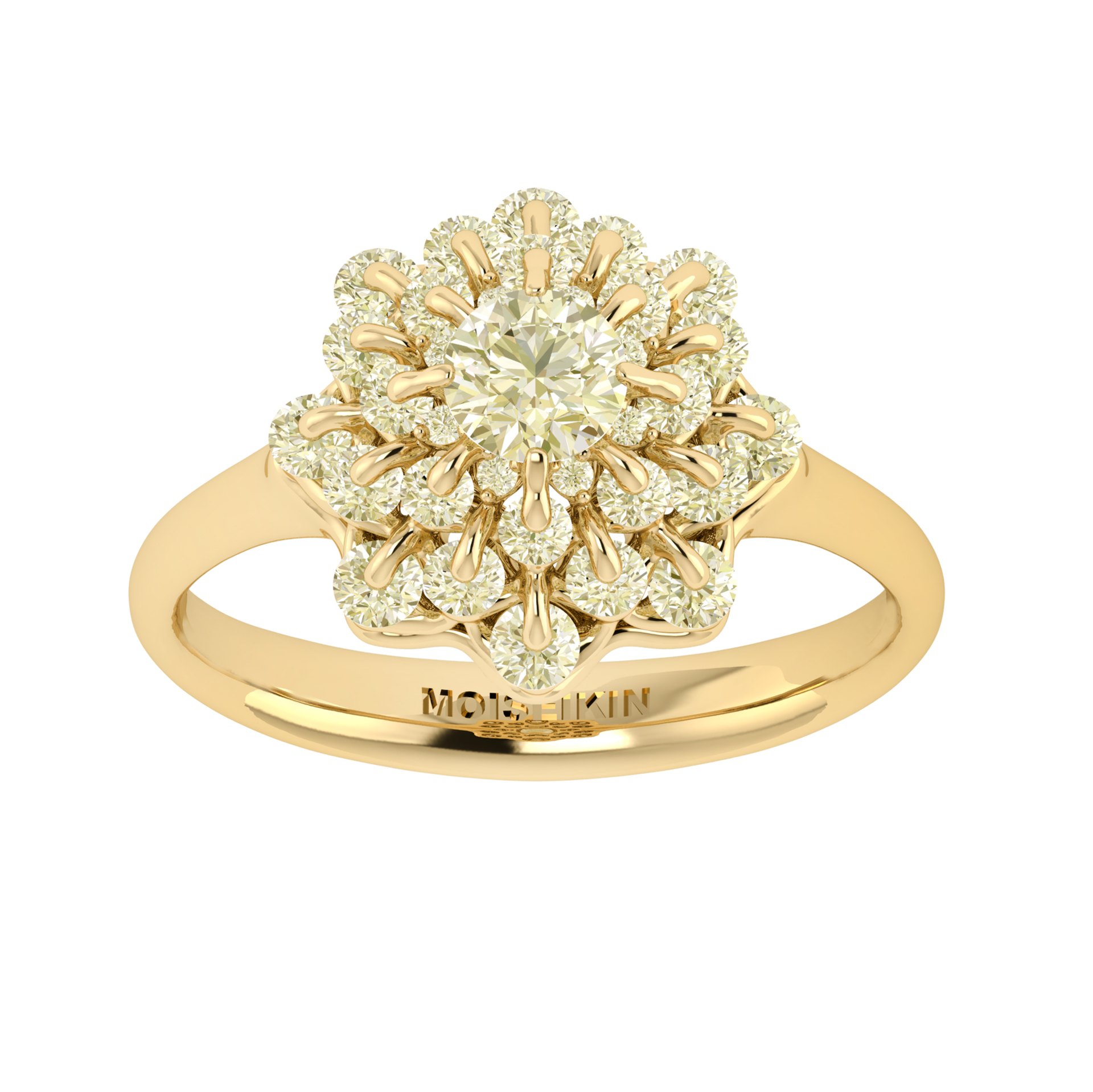 Ring collection Waltz of Snowflakes, MOISEIKIN, Diamond, 18K Yellow Gold | Photo 2