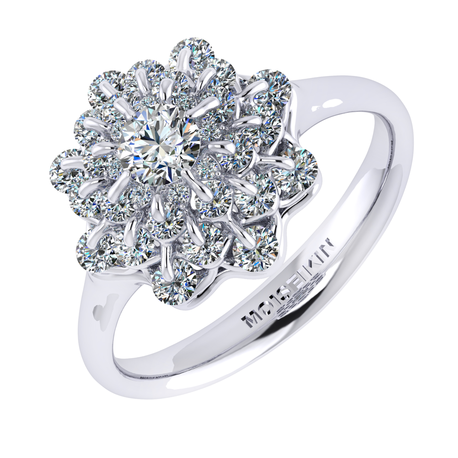 Ring collection Waltz of Snowflakes, MOISEIKIN, Diamond, 18K White Gold | Photo 1