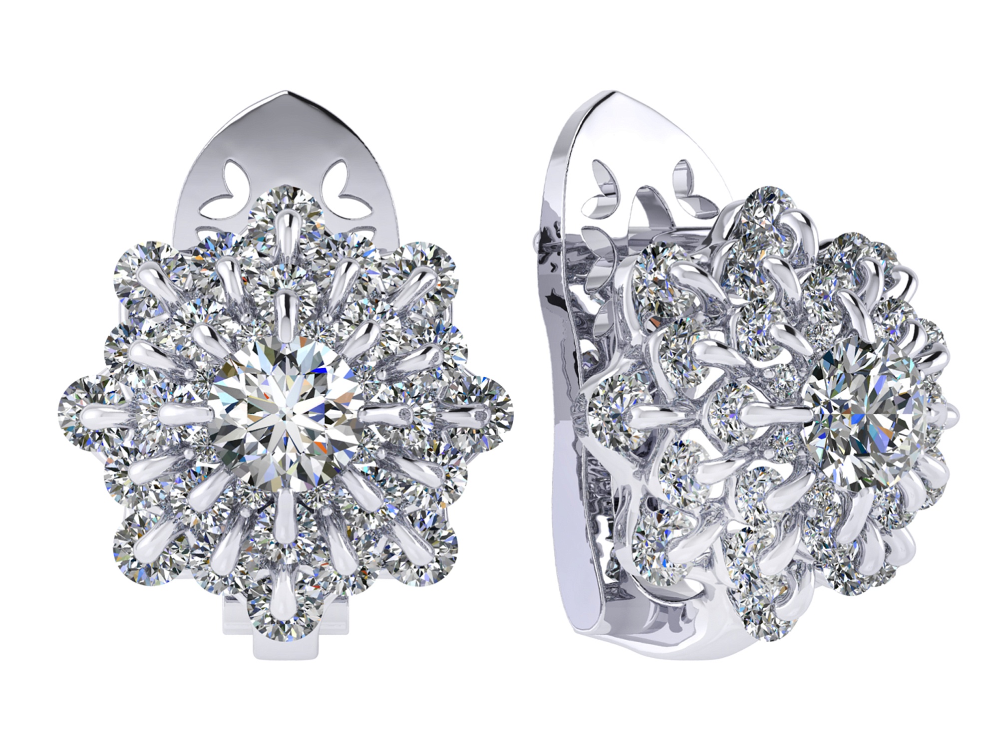 Earrings collection Waltz of Snowflakes, MOISEIKIN, Diamonds, 18K White Gold | Photo 1