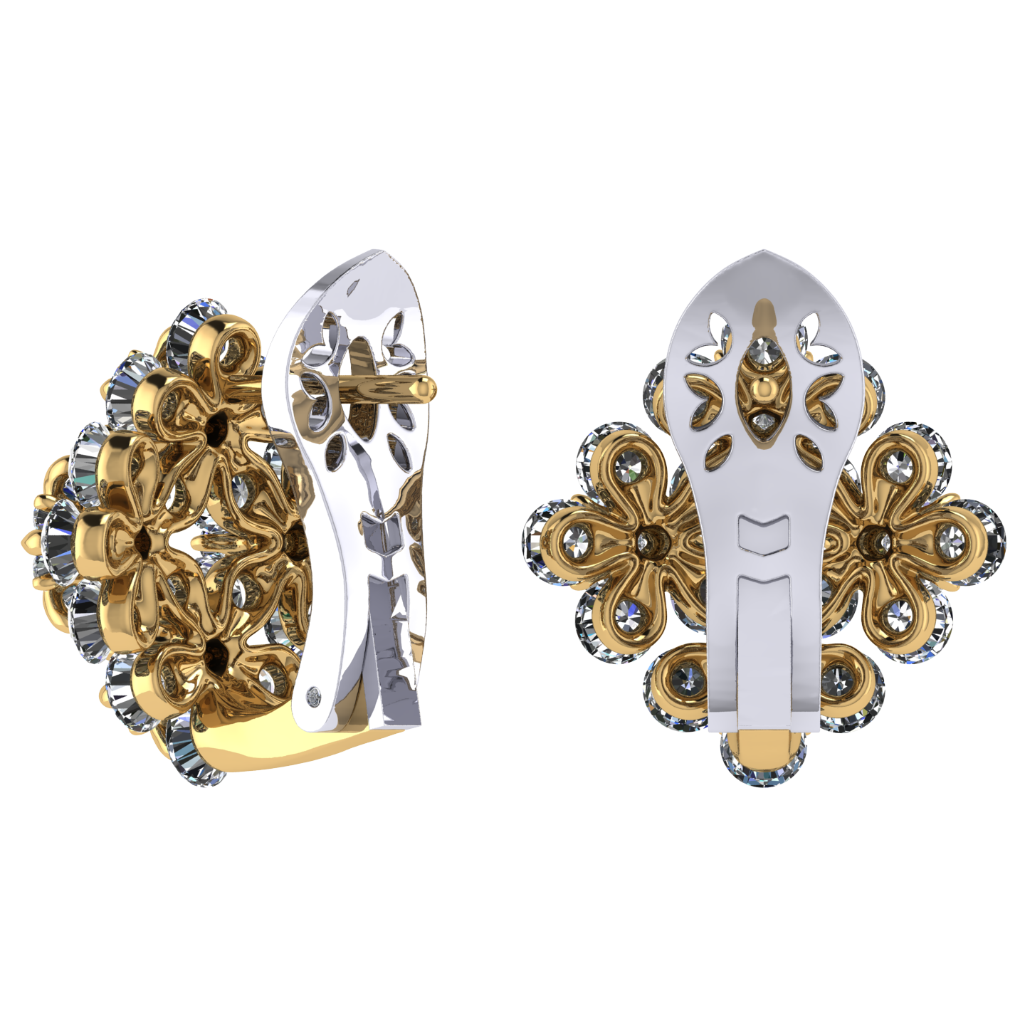 Earrings «Forget-me-nots», collection Waltz of Flowers, MOISEIKIN, Diamond, 18K Gold | Photo 2