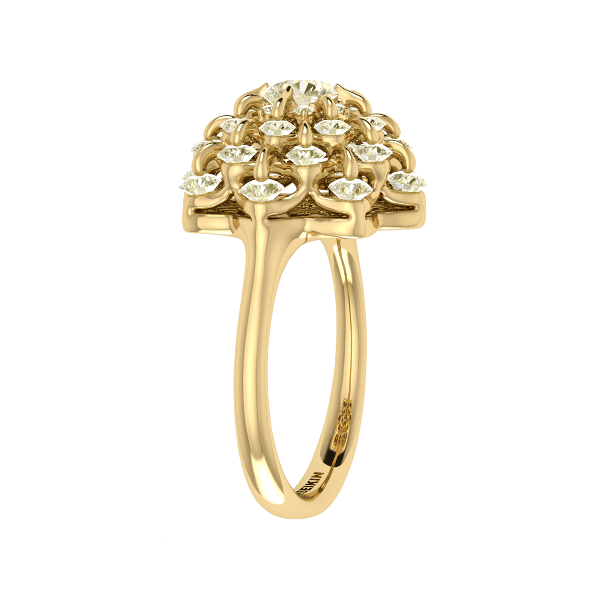 Ring collection Waltz of Snowflakes, MOISEIKIN, Diamond, 18K Yellow Gold | Photo 3