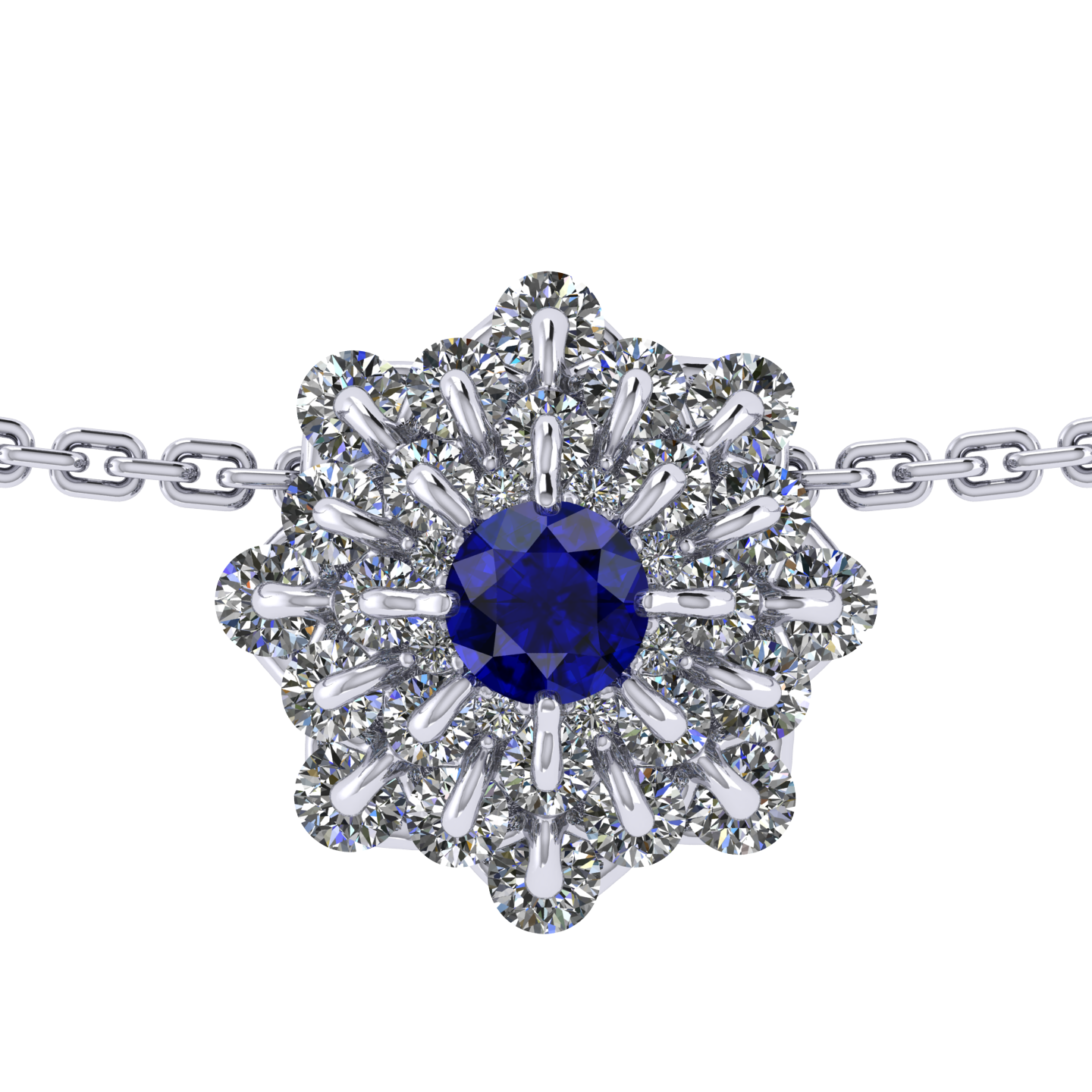 Pendant collection Ball of Colours, MOISEIKIN, Sapphire, Diamonds, 18K White Gold | Photo 1