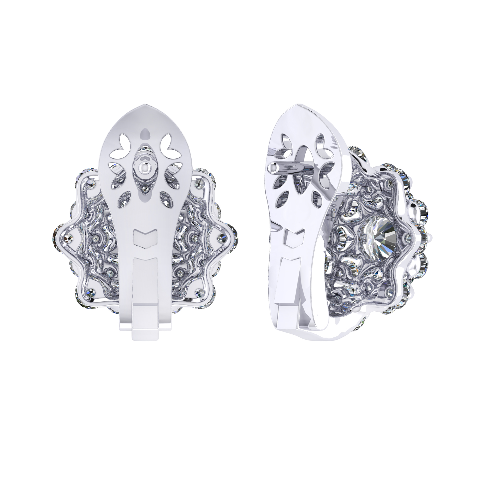 Earrings collection Waltz of Snowflakes, MOISEIKIN, Diamonds, 18K White Gold | Photo 2