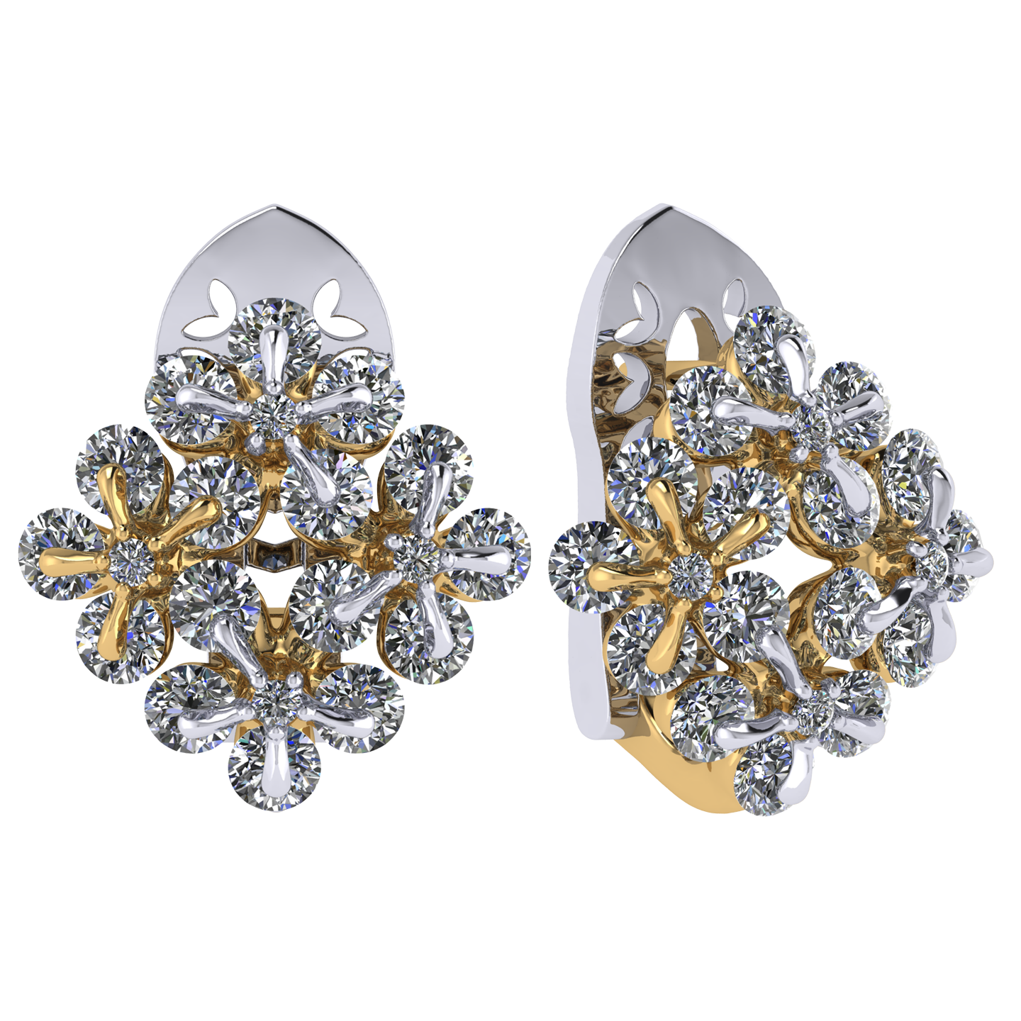 Earrings «Tsvetodelika», collection Waltz of Flowers, MOISEIKIN, Diamond, 18K Gold | Photo 1