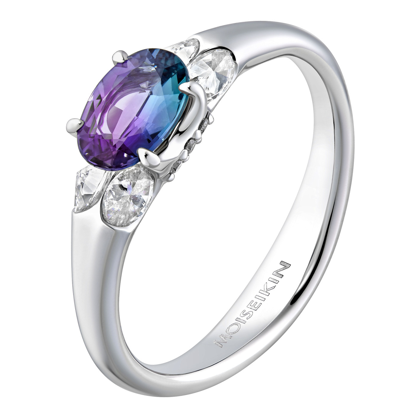 Ring collection Harmony of Water, Alexandrite, Diamond, 18K White Gold | Photo 2