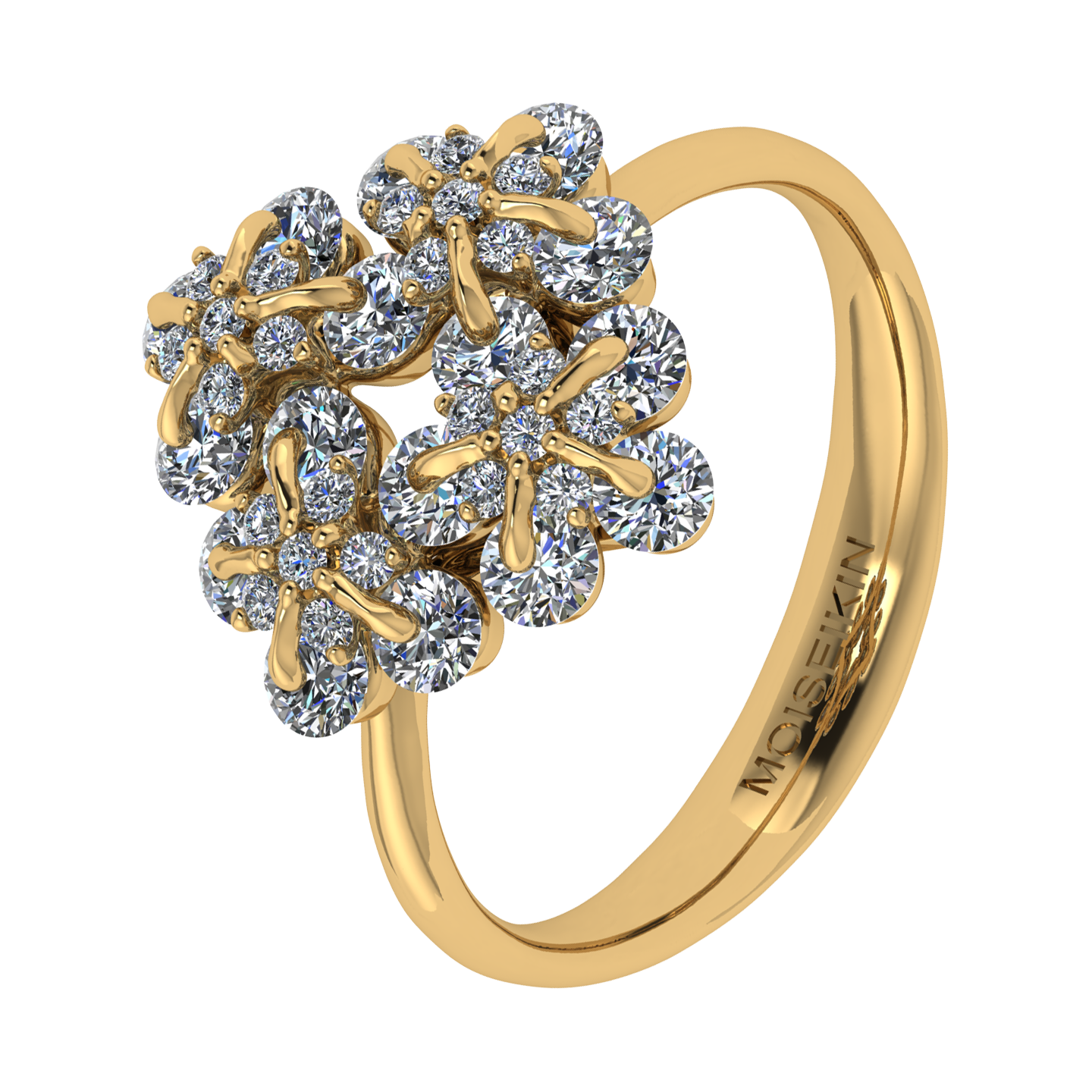 Ring «Forget-me-nots», collection Waltz of Flowers, MOISEIKIN, Diamond, 18K Yellow Gold