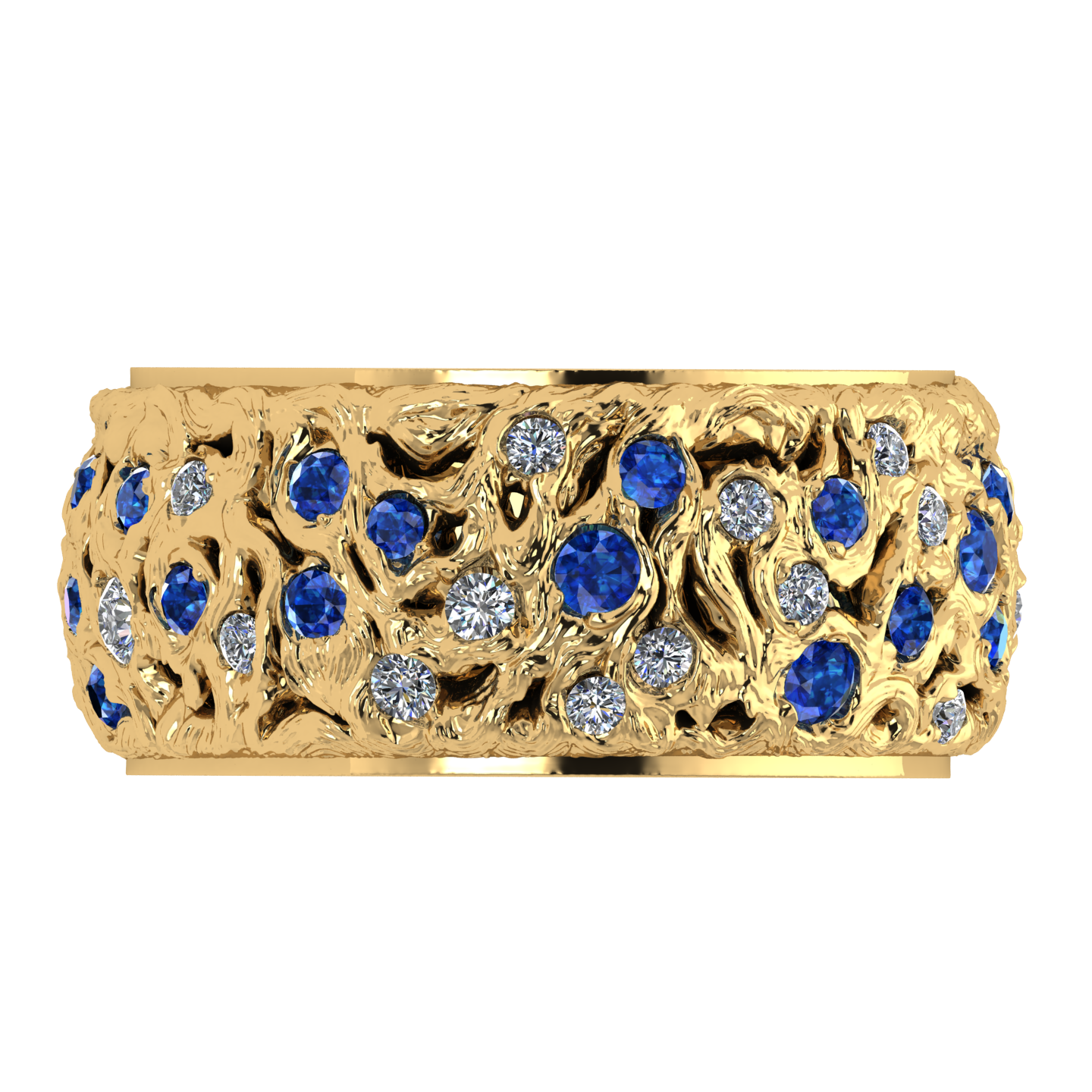 Ring collection Starry Night, MOISEIKIN, Diamond, Sapphire, 18K Yellow Gold | Photo 4