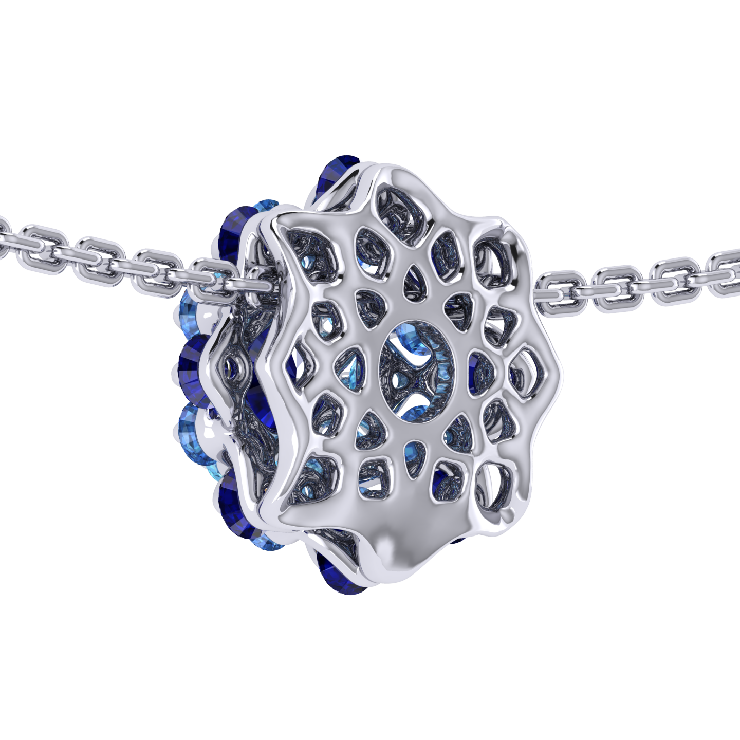 Pendant collection Ball of Colours, MOISEIKIN, Sapphire, Diamonds, 18K White Gold | Photo 3