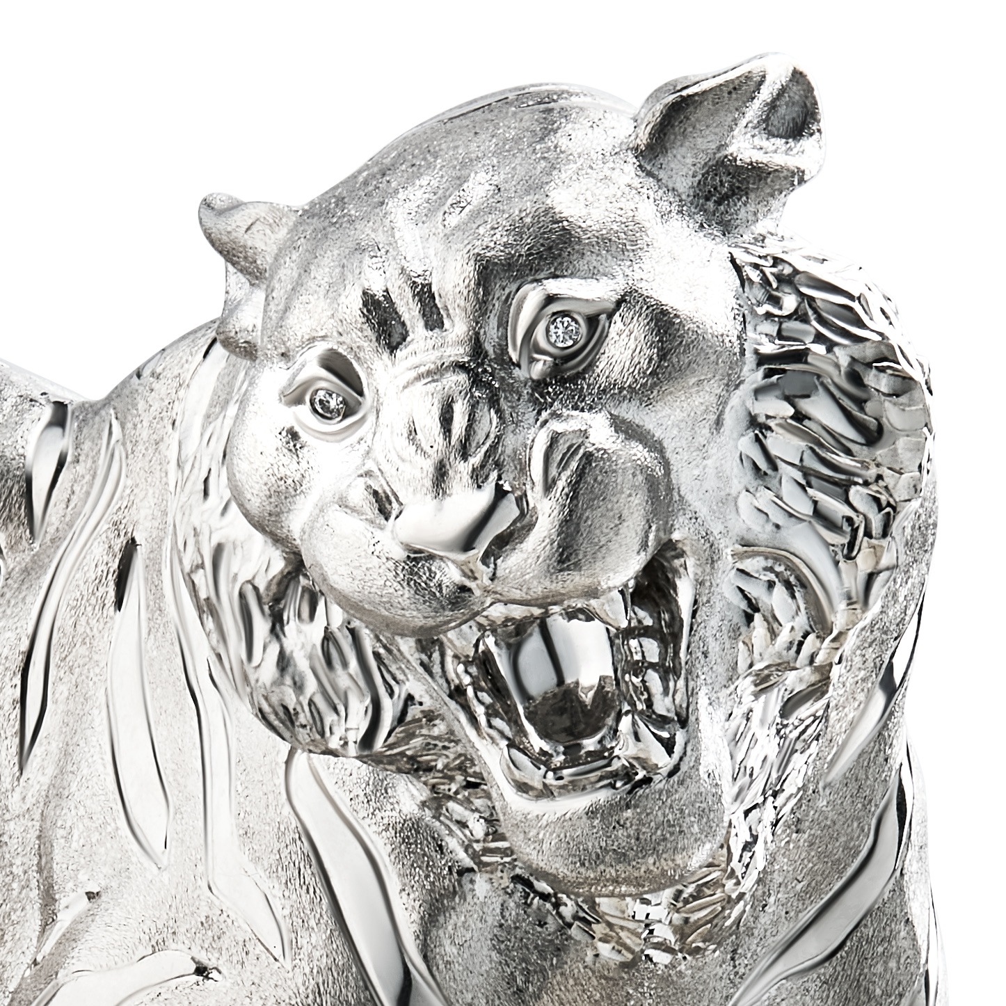 Interior Accessory  «Tiger», MOISEIKIN, White Diamonds, Nephrite, SV925 Silver | Photo 6