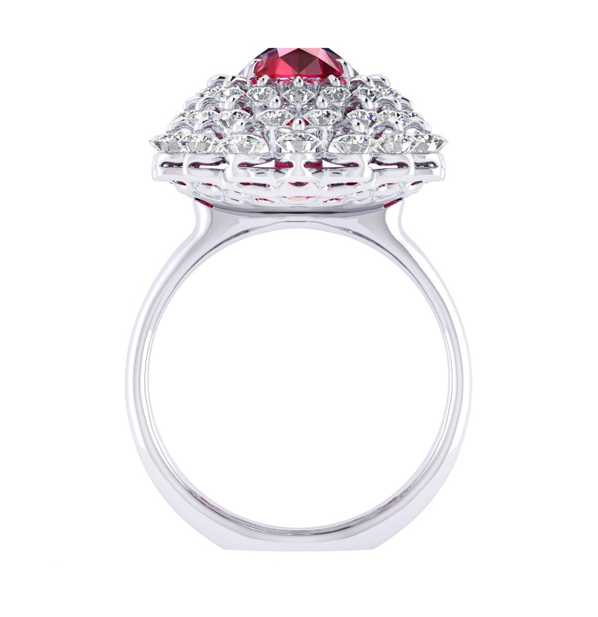 Ring Ruby, Diamond, 18K White Gold | Photo 6