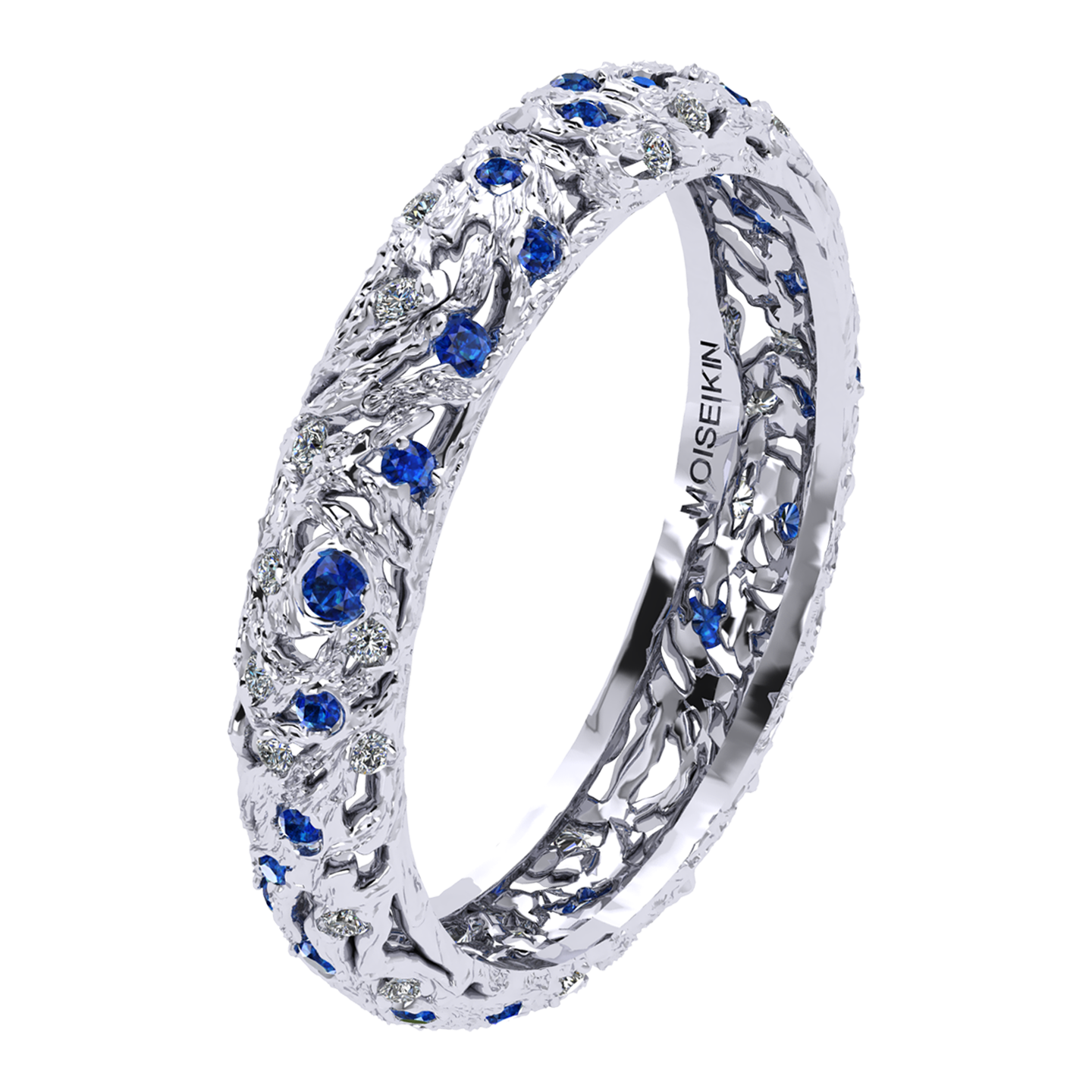 Ring collection Starry Night, MOISEIKIN, Diamonds, Sapphires, 18K White Gold | Photo 1