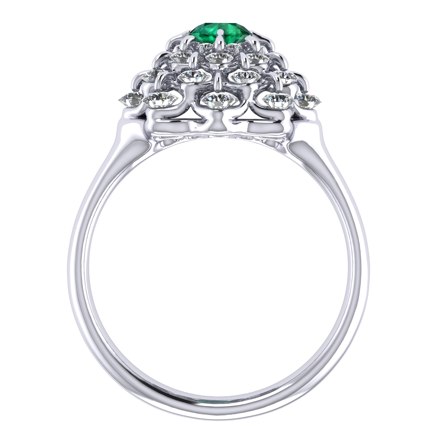 Ring collection Ball of Colours, MOISEIKIN, Emerald, Diamonds, 18K White Gold | Photo 4