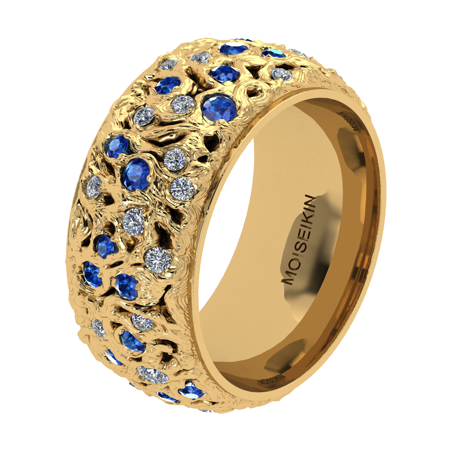 Ring collection Starry Night, MOISEIKIN, Diamond, Sapphire, 18K Yellow Gold | Photo 1