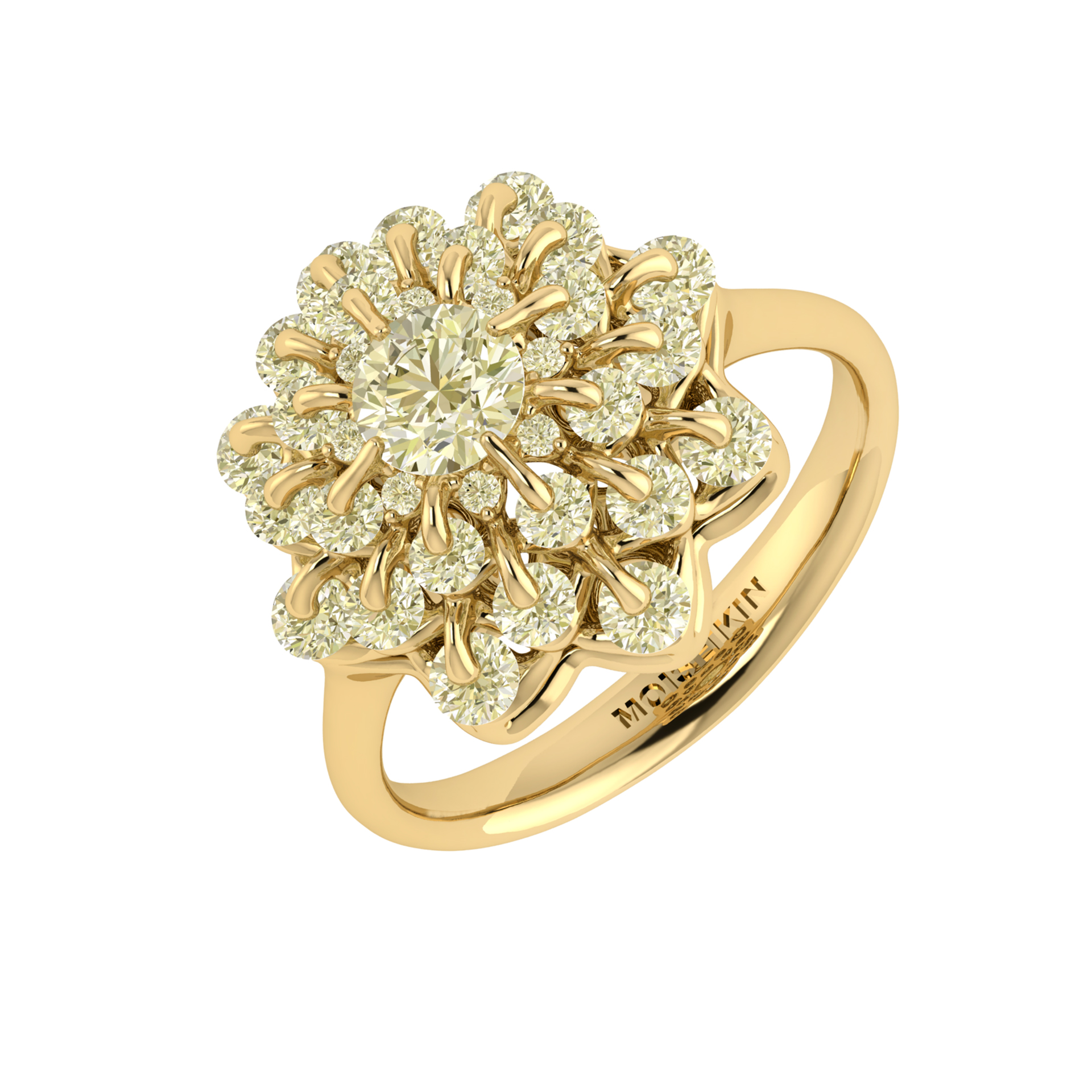 Ring collection Waltz of Snowflakes, MOISEIKIN, Diamond, 18K Yellow Gold | Photo 1