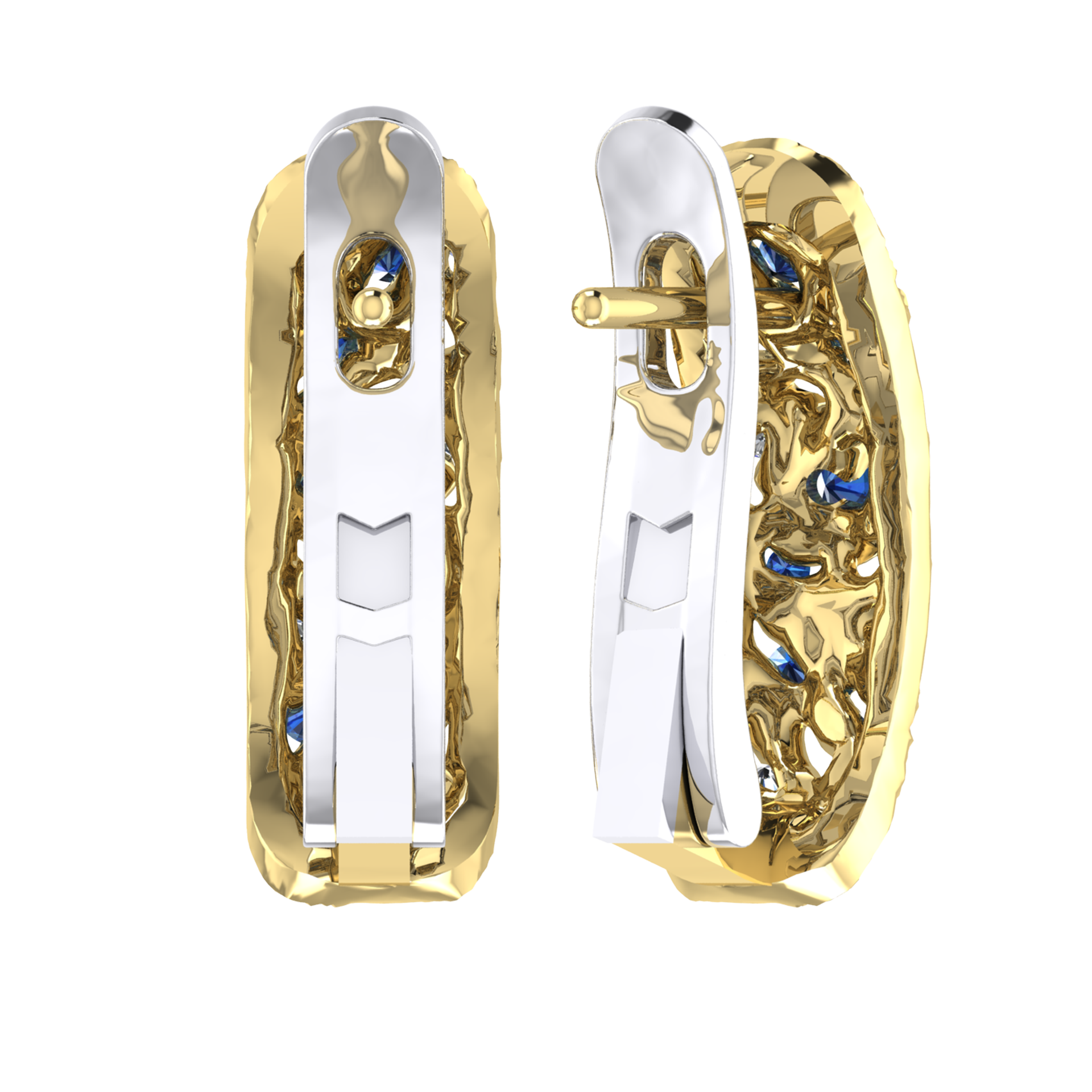 Earrings collection Starry Night, MOISEIKIN, Diamonds, Sapphires, 18K Gold | Photo 2