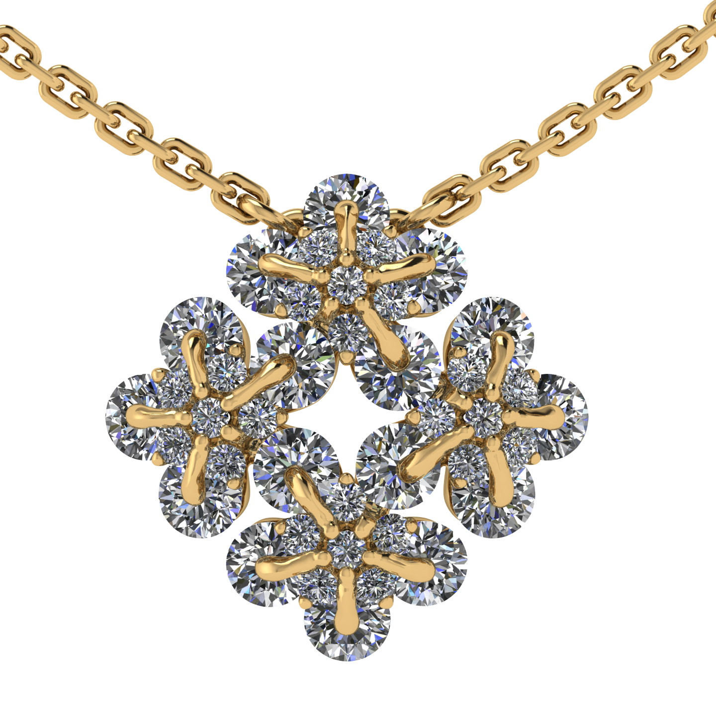 Necklace «Forget-me-nots», collection Waltz of Flowers, MOISEIKIN, Diamond, Ruby, 18K Yellow Gold | Photo 1