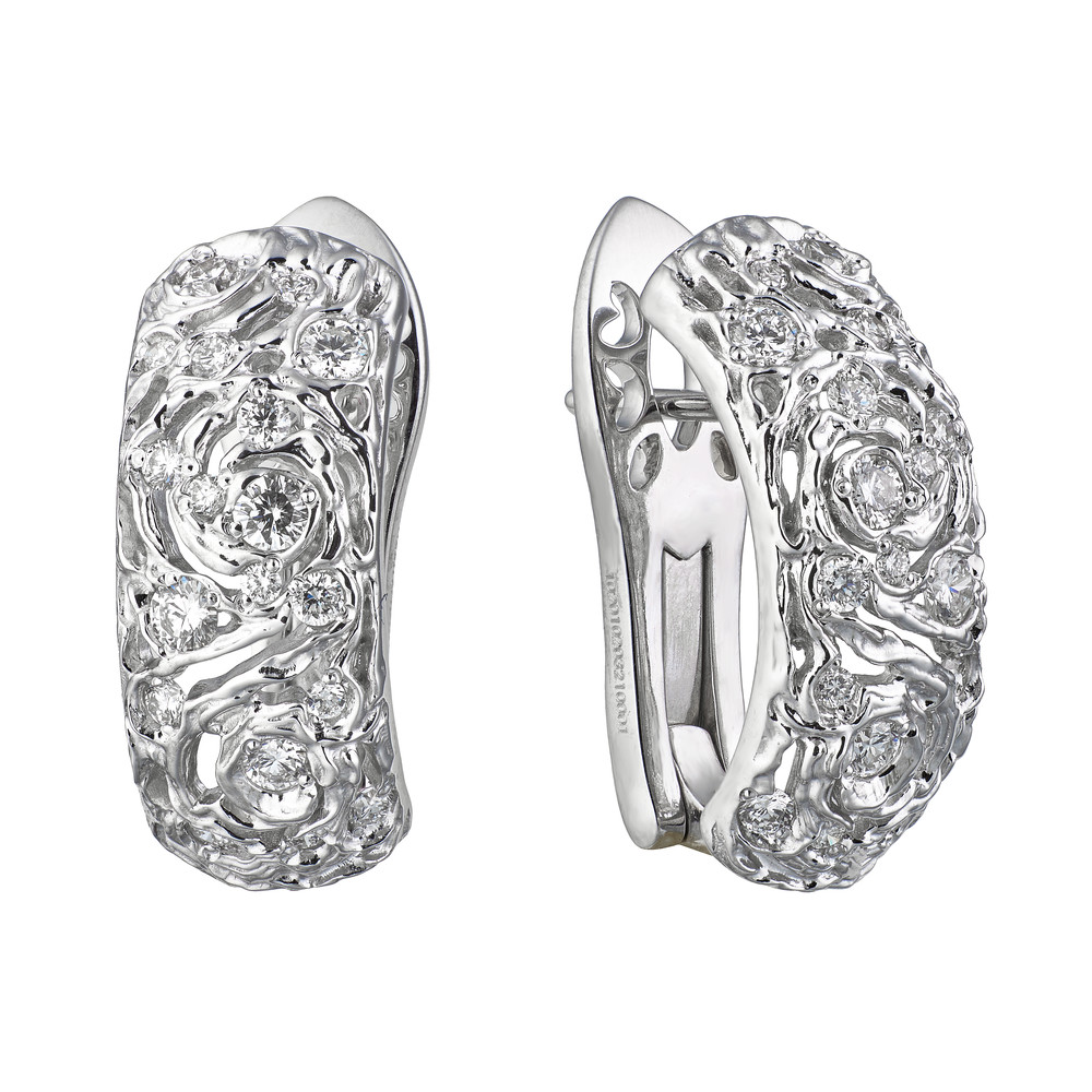 Earrings collection Starry Night, MOISEIKIN, Diamonds, 18K White Gold