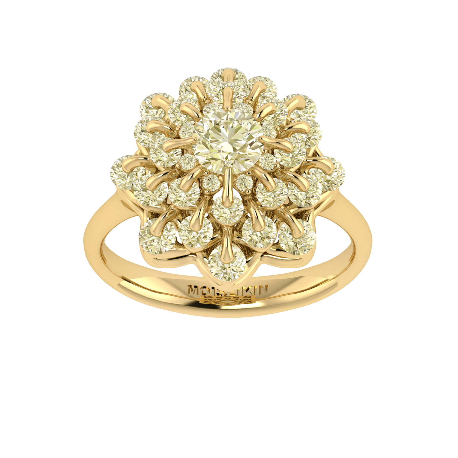 Ring collection Waltz of Snowflakes, MOISEIKIN, Diamond, 18K Yellow Gold | Photo 2