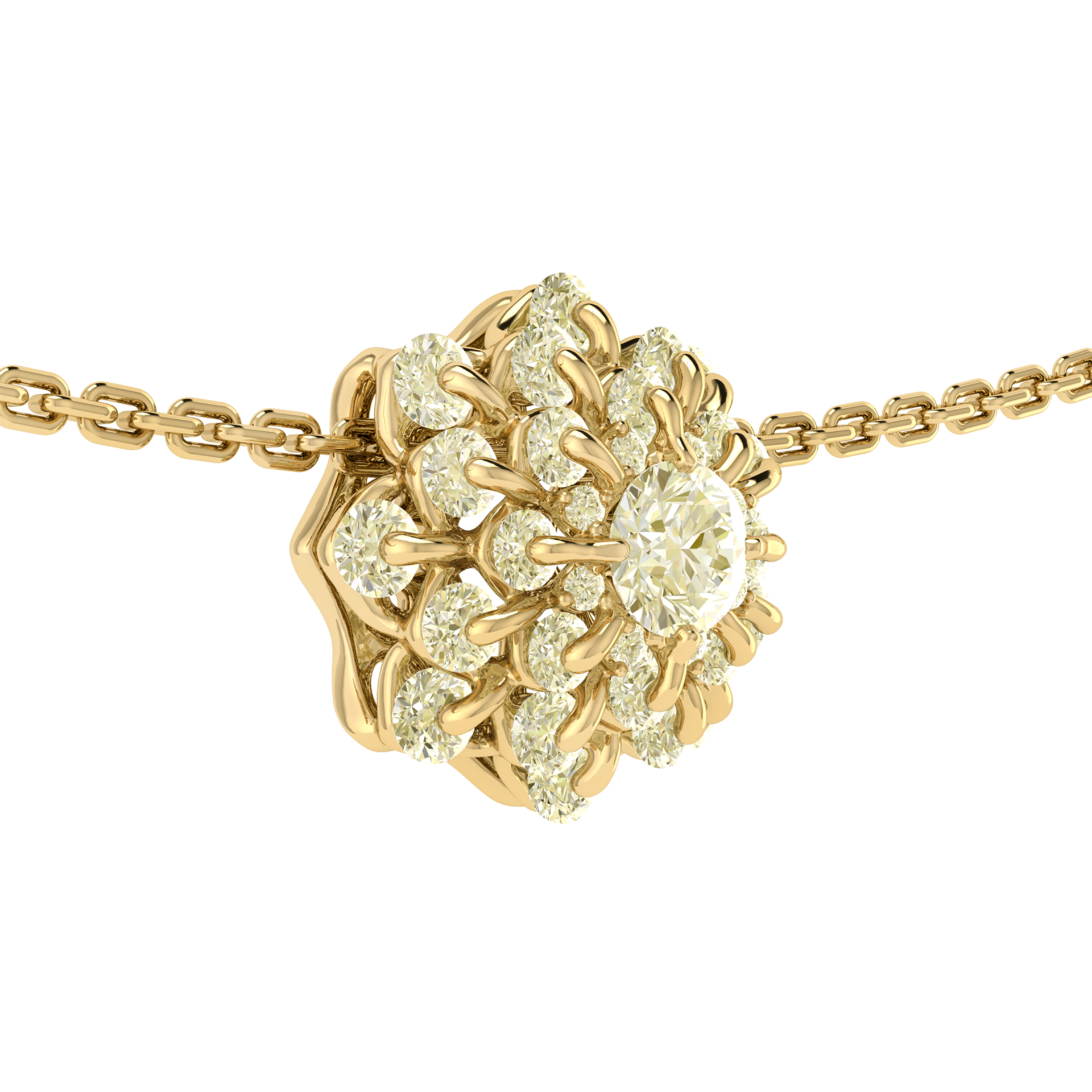 Pendant collection Waltz of Snowflakes, MOISEIKIN, Diamond, 18K Yellow Gold | Photo 2