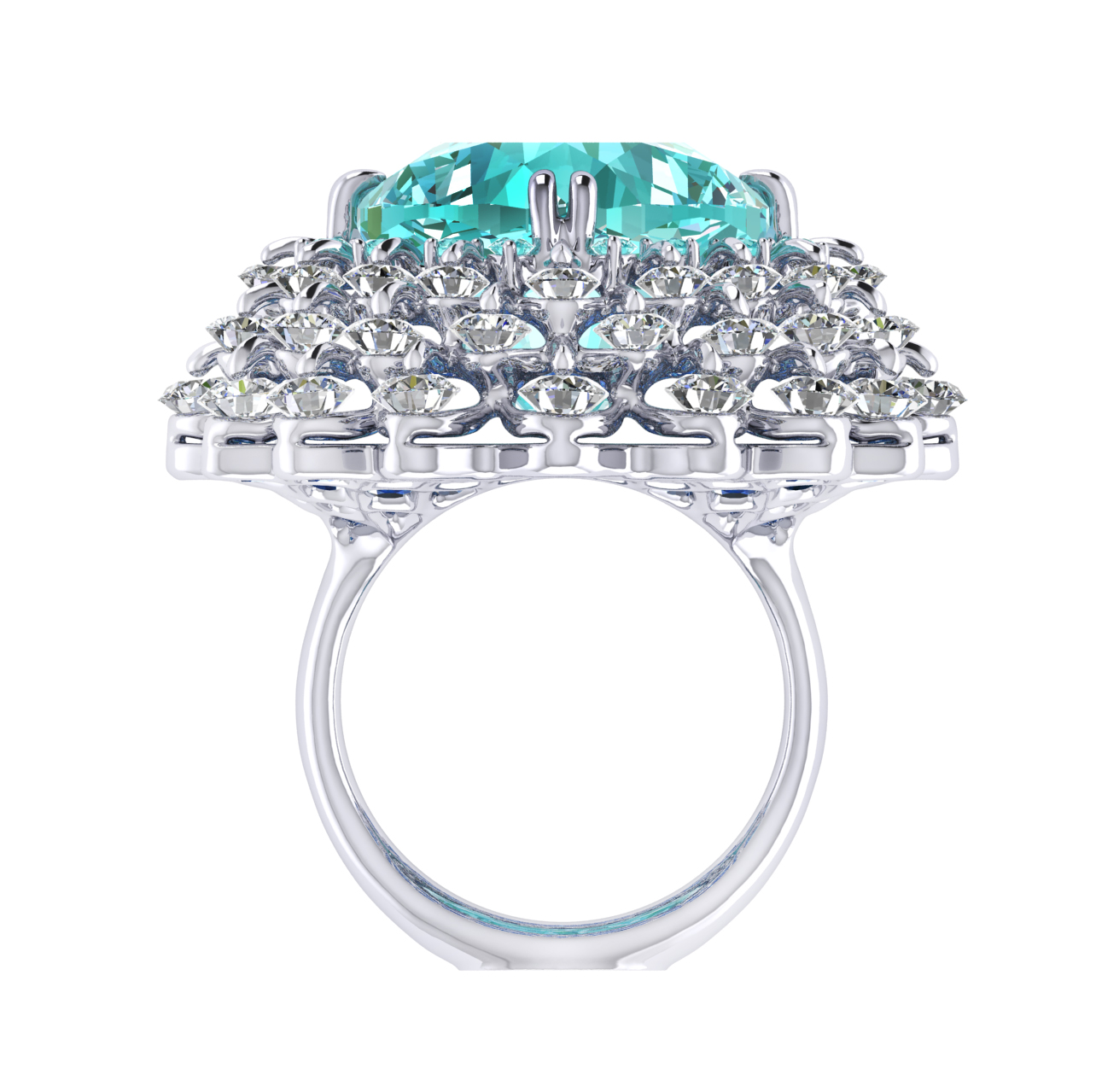 Ring 'The frame without the central stone', collection Ball of Colours, Paraiba tourmaline, Diamond | Photo 3