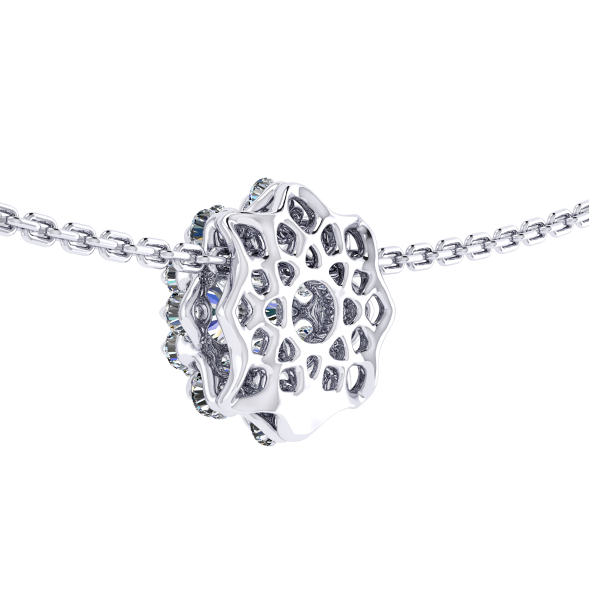 Pendant collection Waltz of Snowflakes, MOISEIKIN, Diamond, 18K White Gold | Photo 3