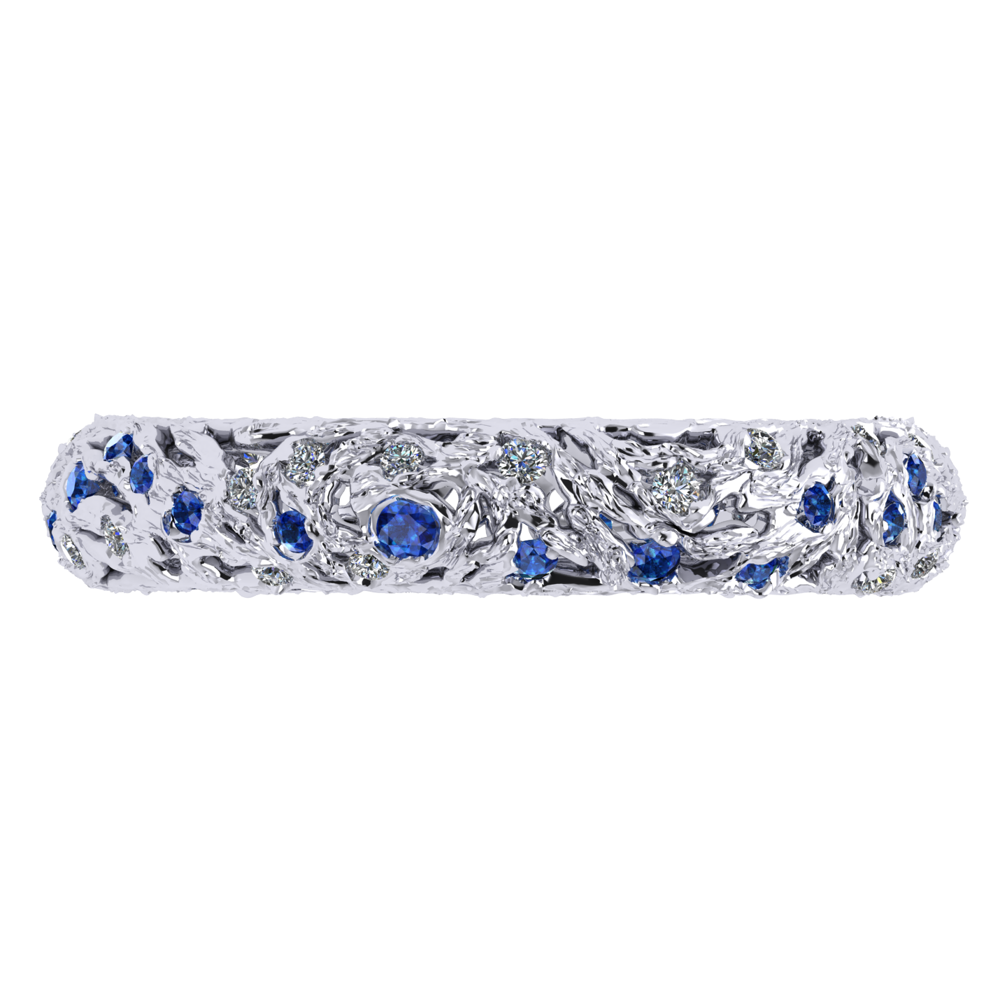 Ring collection Starry Night, MOISEIKIN, Diamonds, Sapphires, 18K White Gold | Photo 4