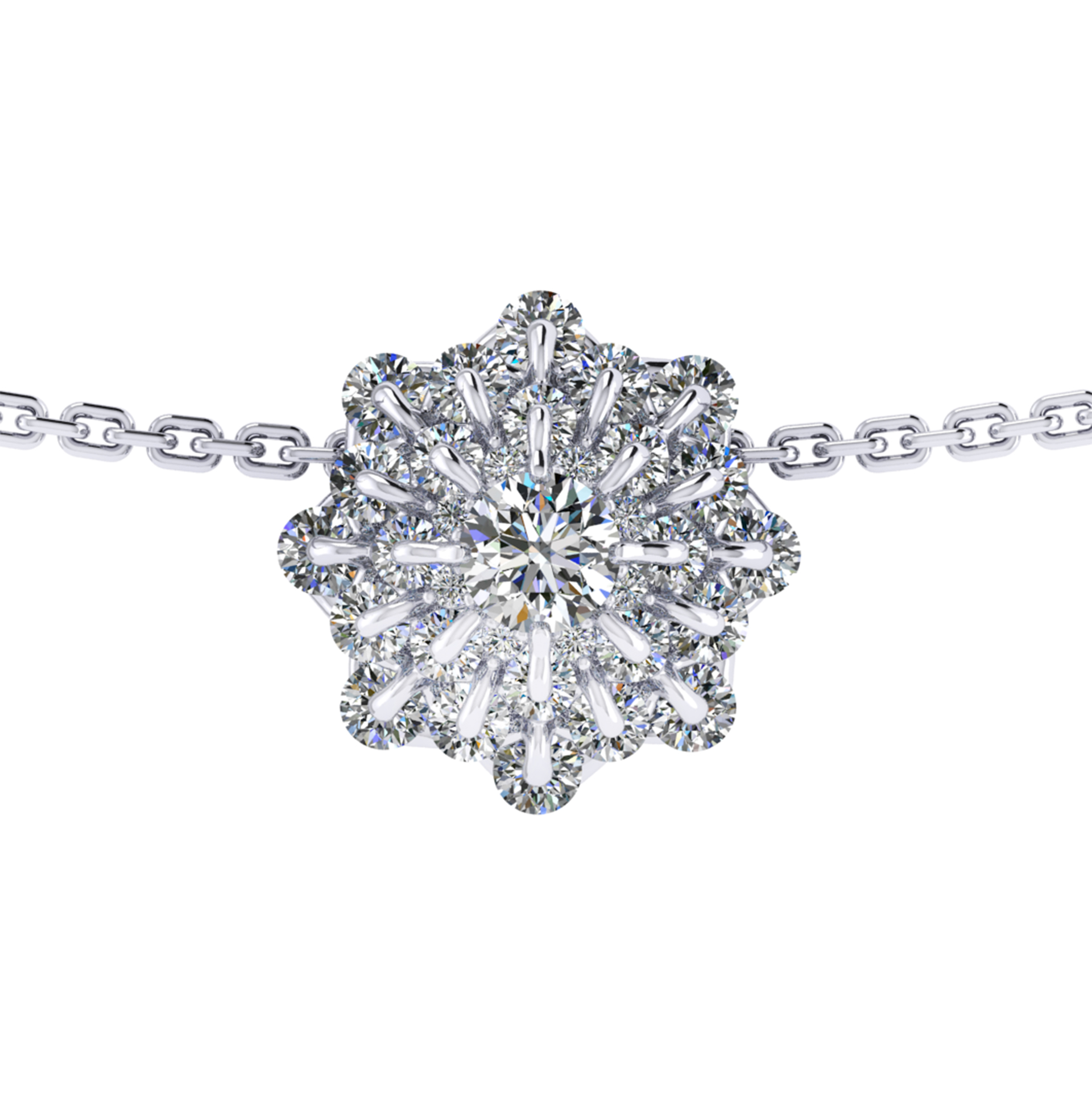 Pendant collection Waltz of Snowflakes, MOISEIKIN, Diamond, 18K White Gold | Photo 1