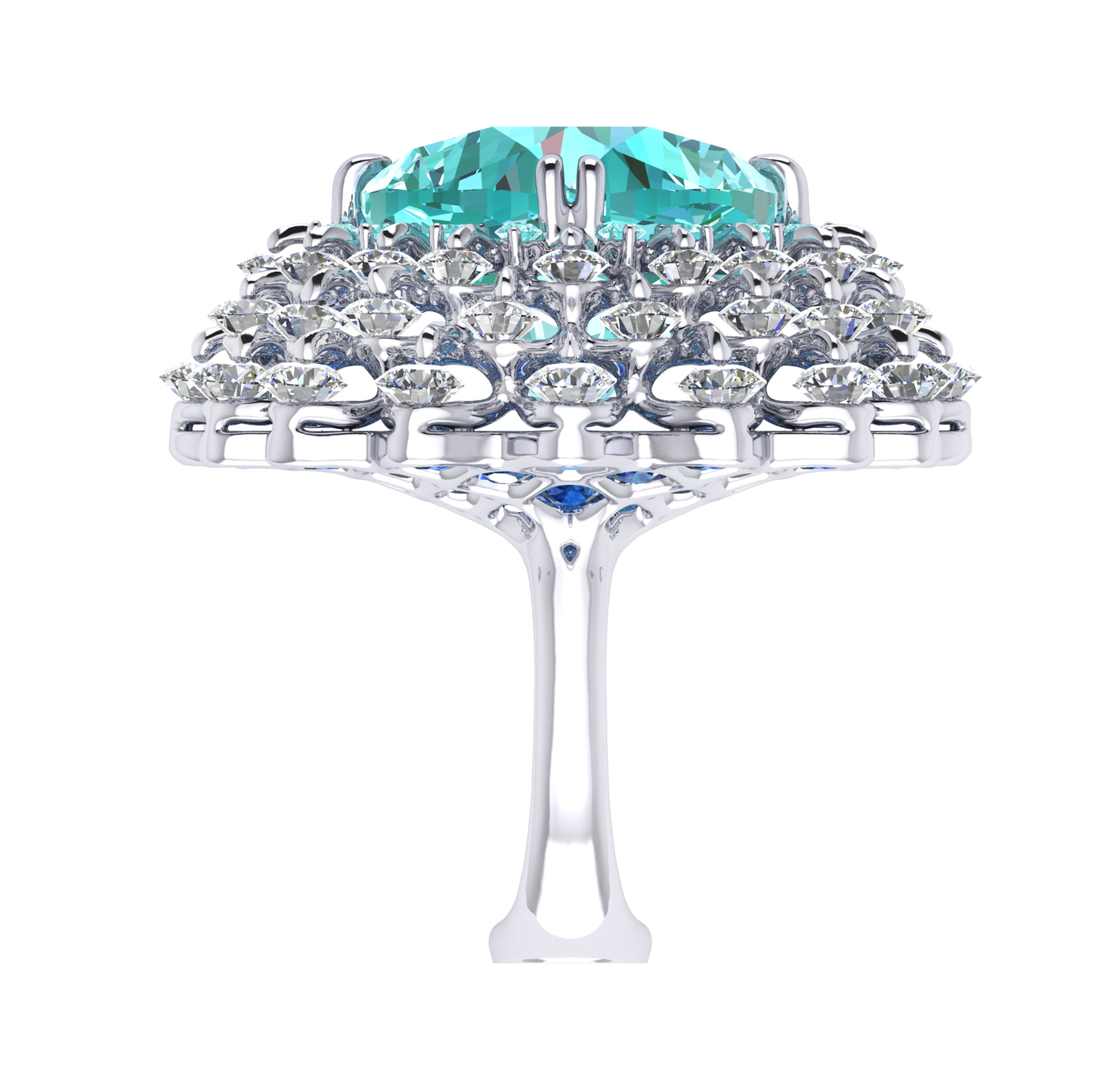 Ring 'The frame without the central stone', collection Ball of Colours, Paraiba tourmaline, Diamond | Photo 4