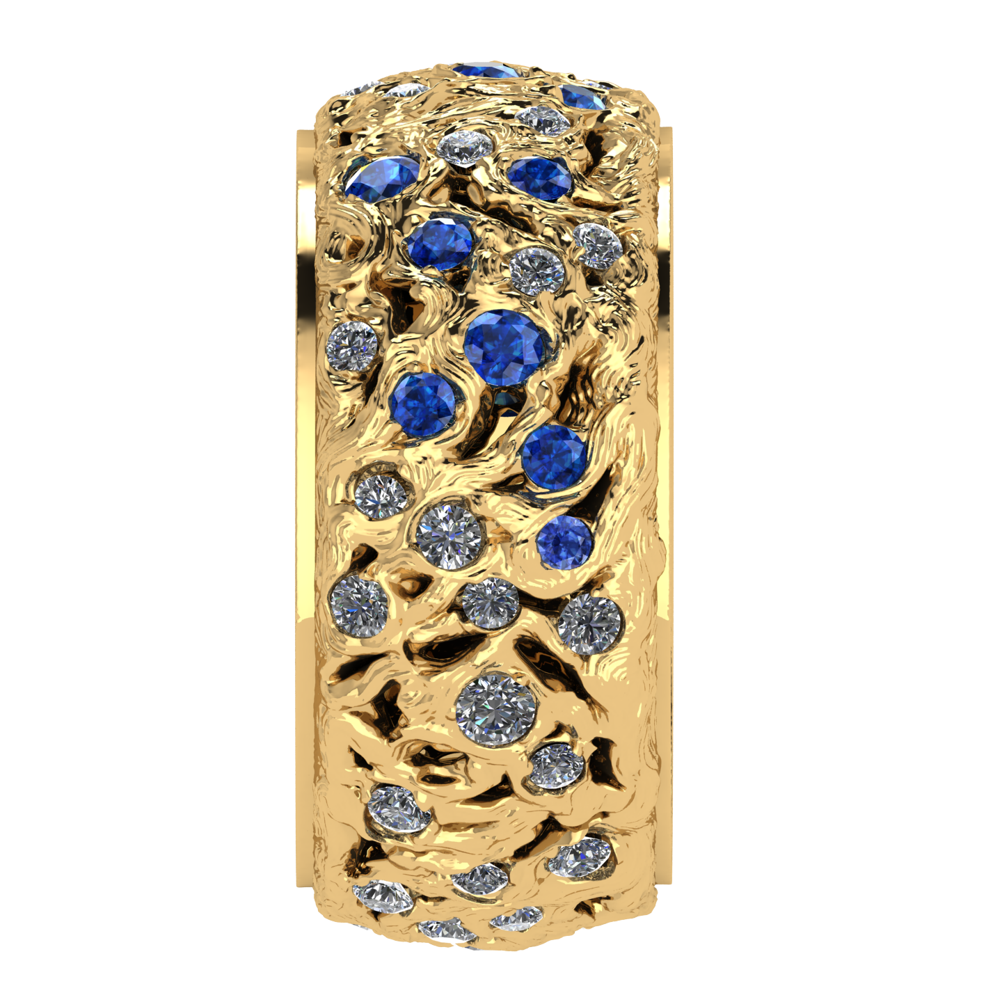 Ring collection Starry Night, MOISEIKIN, Diamond, Sapphire, 18K Yellow Gold | Photo 3