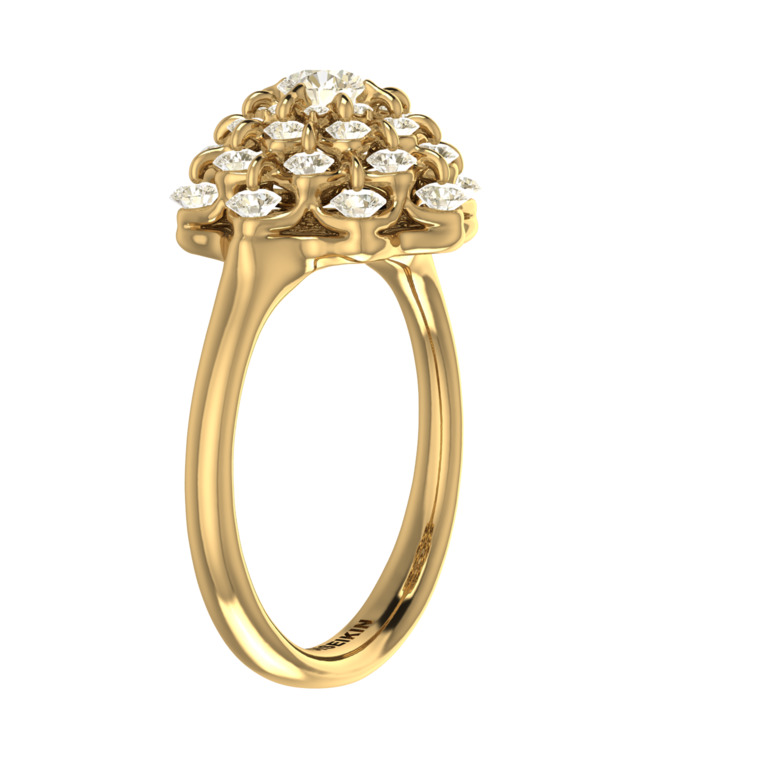 Ring collection Waltz of Snowflakes, MOISEIKIN, Diamond, 18K Yellow Gold | Photo 3