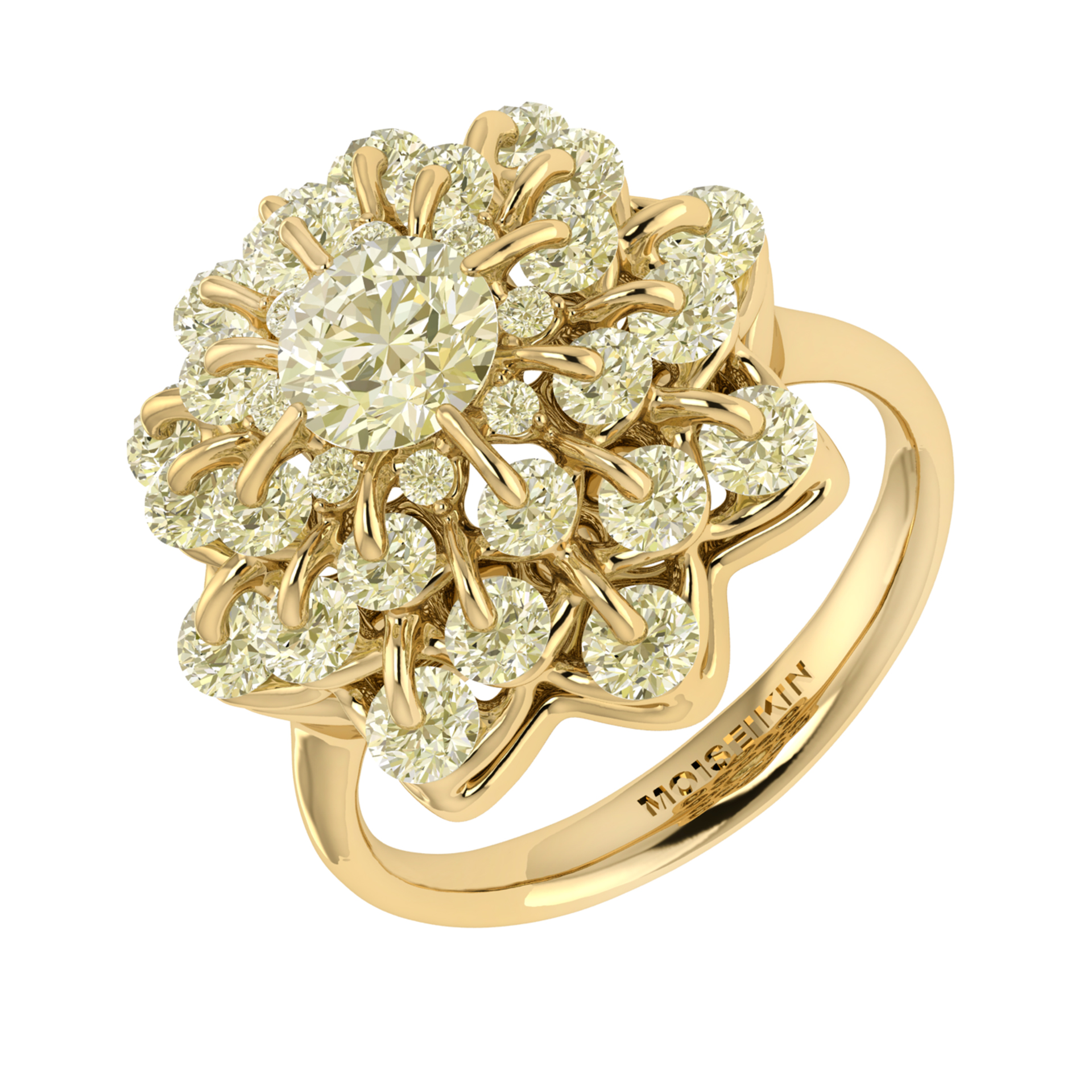 Ring collection Waltz of Snowflakes, MOISEIKIN, Diamond, 18K Yellow Gold | Photo 1