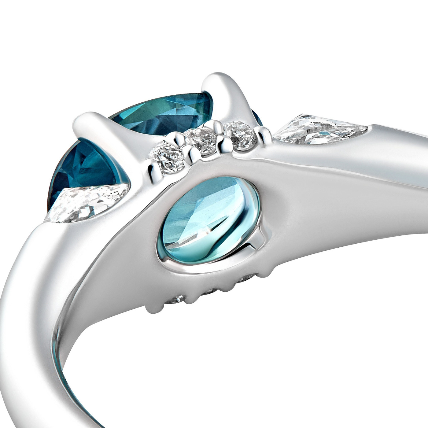 Ring collection Harmony of Water, Alexandrite, Diamond, 18K White Gold | Photo 4