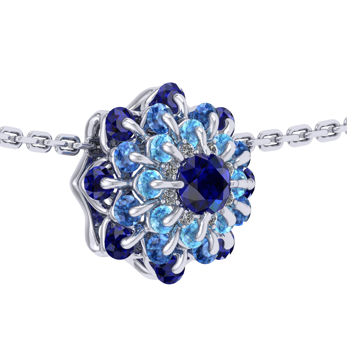 Pendant collection Ball of Colours, MOISEIKIN, Sapphire, Diamonds, 18K White Gold | Photo 2