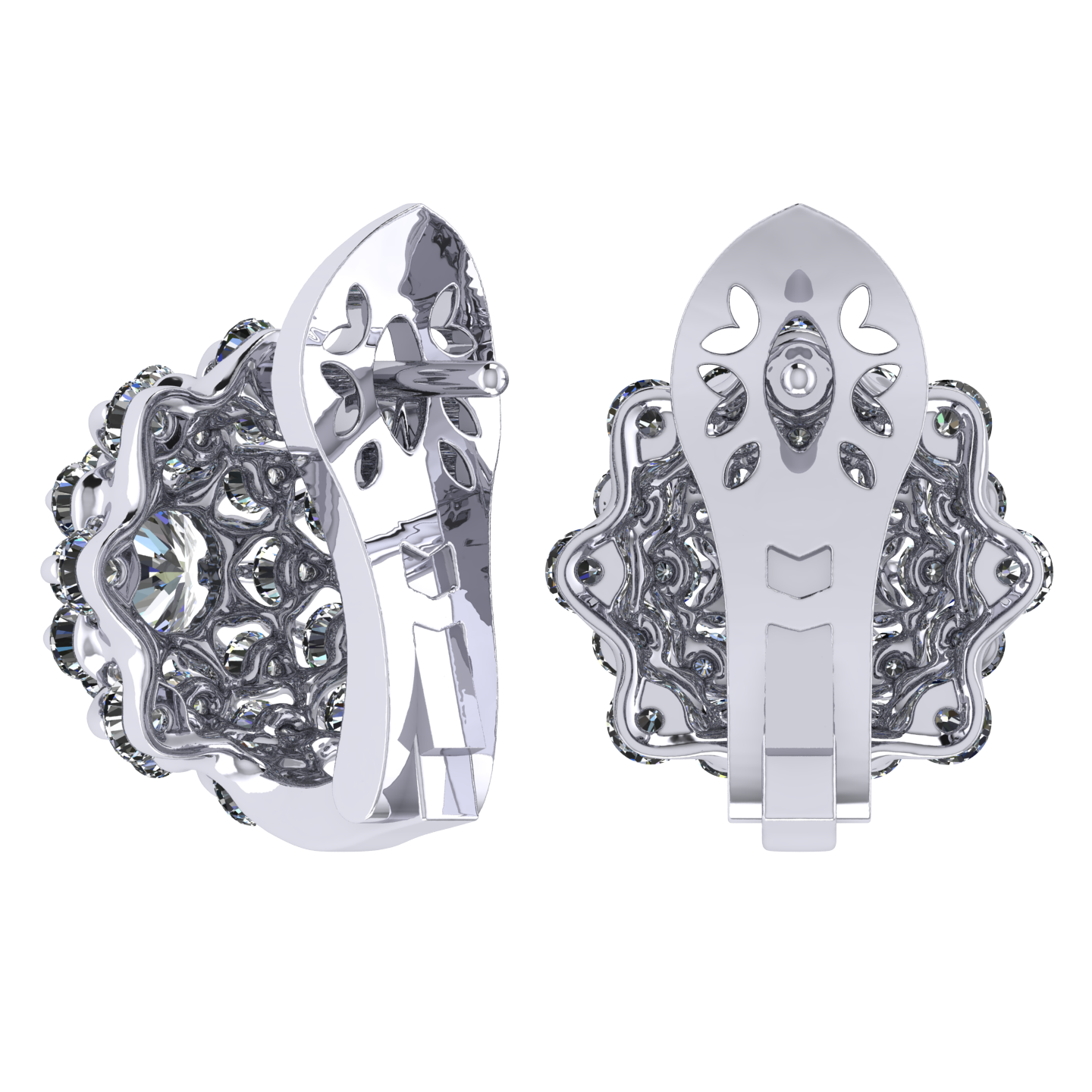 Earrings collection Waltz of Snowflakes, MOISEIKIN, Diamond, 18K White Gold | Photo 2