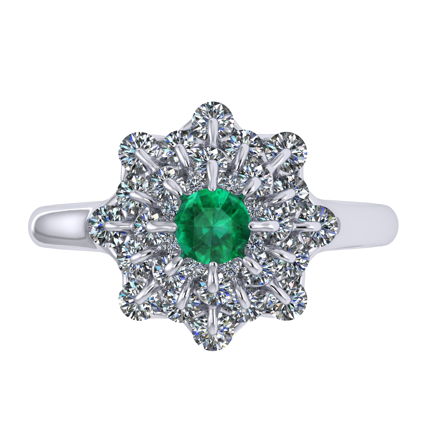 Ring collection Ball of Colours, MOISEIKIN, Emerald, Diamonds, 18K White Gold | Photo 3