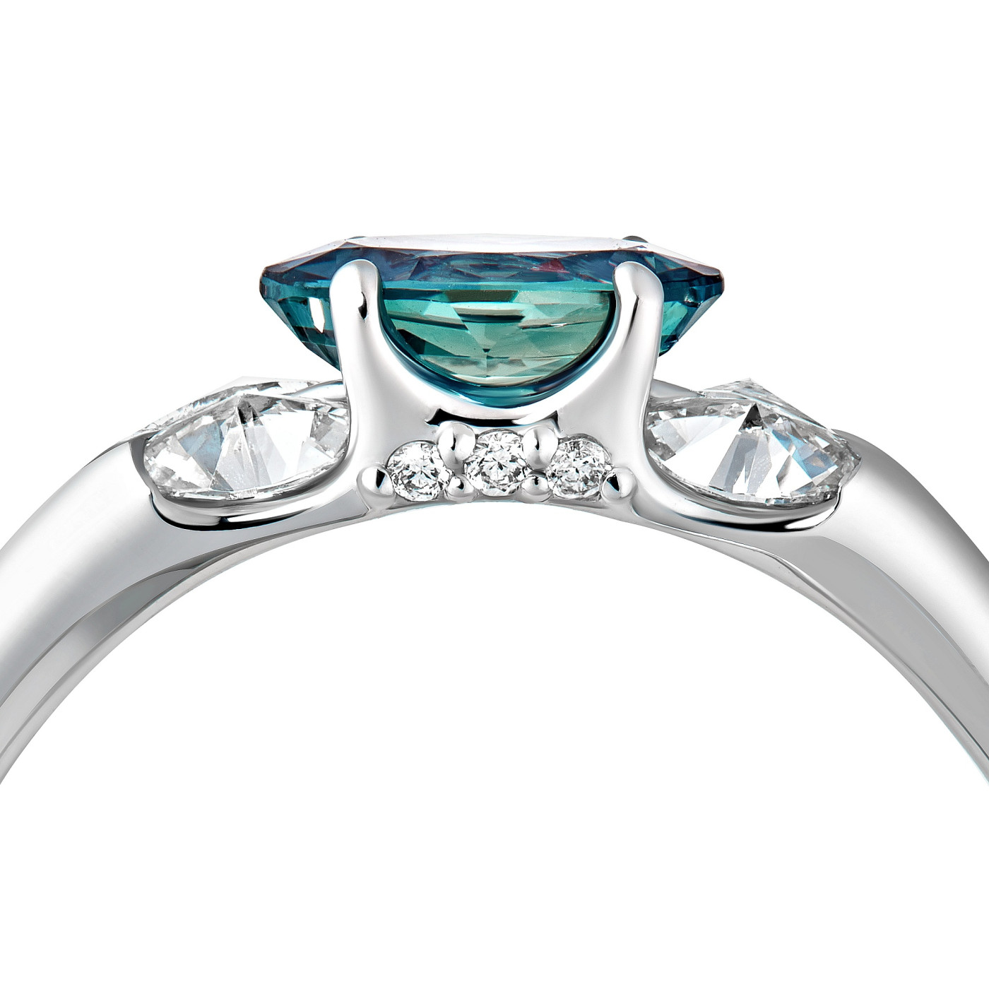 Ring collection Harmony of Water, Alexandrite, Diamond, 18K White Gold | Photo 3