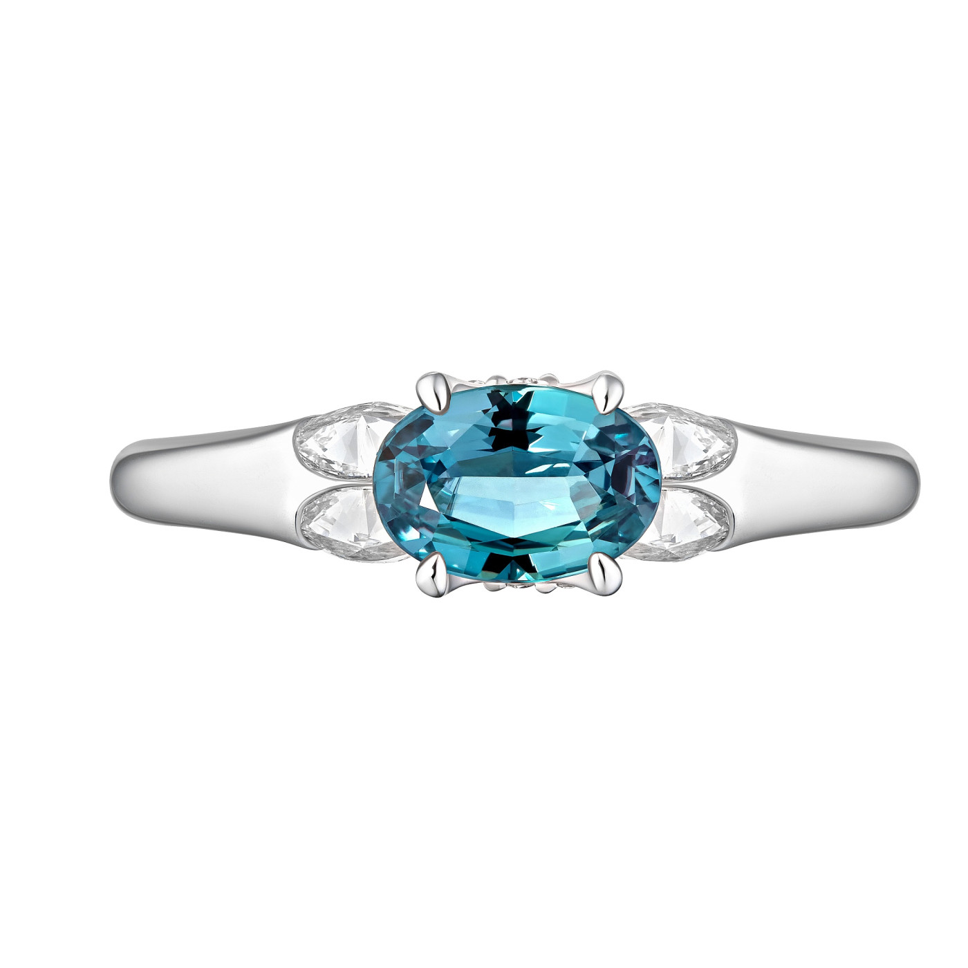 Ring collection Harmony of Water, Alexandrite, Diamond, 18K White Gold | Photo 5