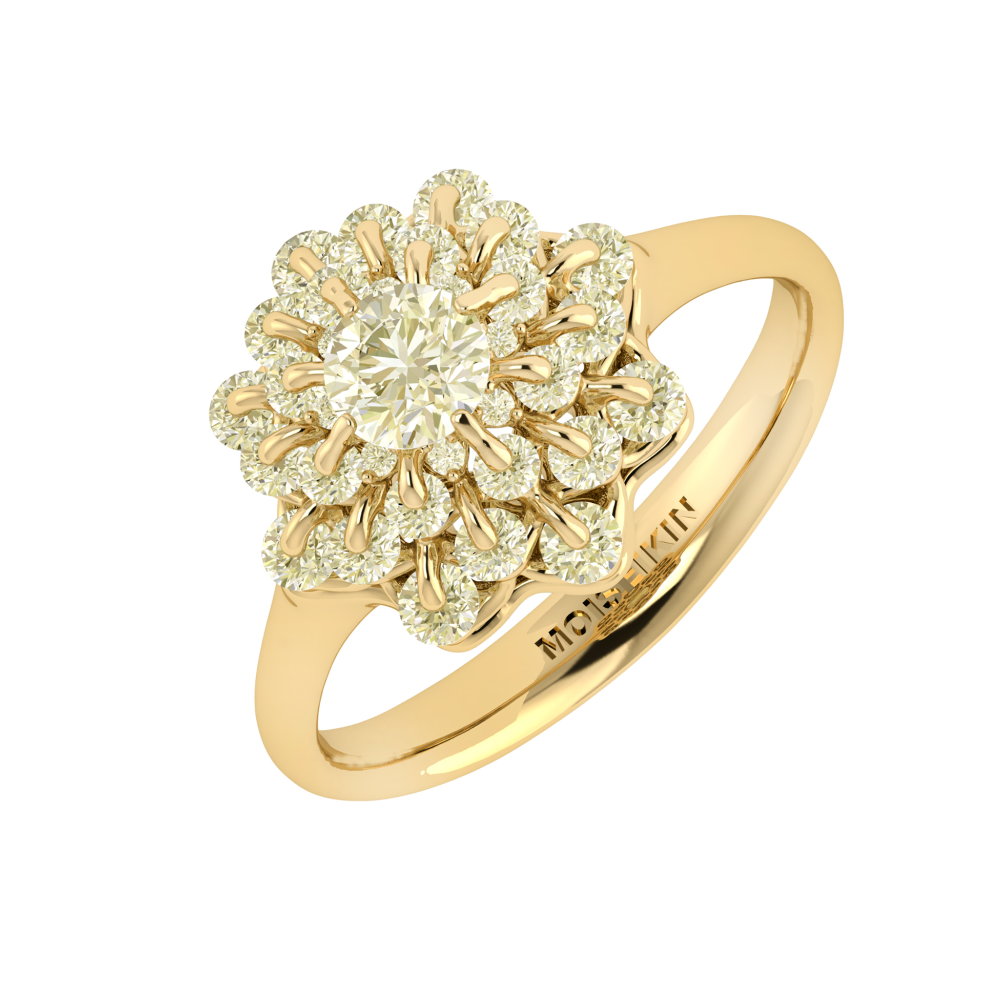 Ring collection Waltz of Snowflakes, MOISEIKIN, Diamond, 18K Yellow Gold | Photo 1