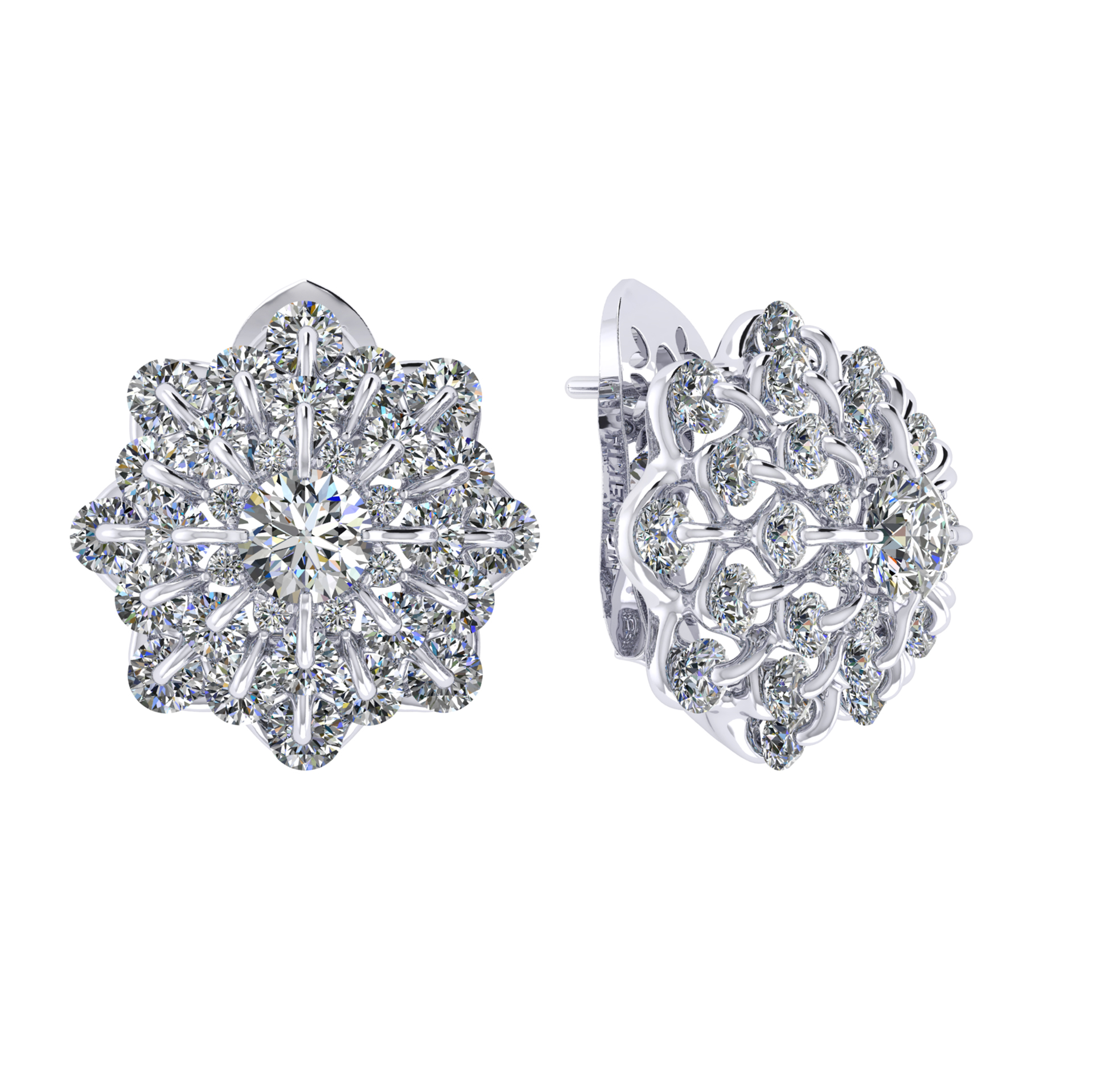 Earrings collection Waltz of Snowflakes, MOISEIKIN, Diamonds, 18K White Gold | Photo 1